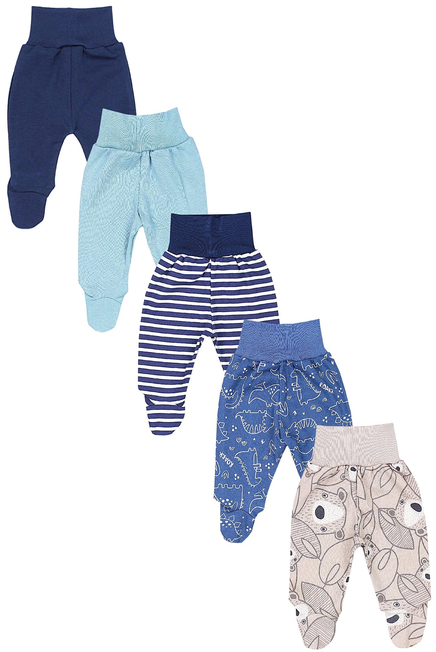 TupTam Baby Unisex Hose mit Fuß Bunte 5er Pack