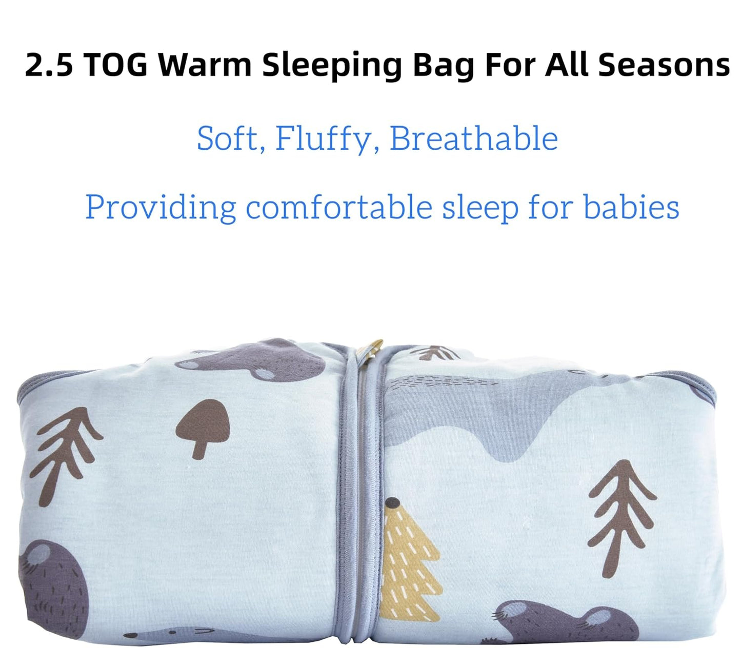 Chilsuessy Baby Sleeping Bag with Legs, 1.5 Tog, Sleeping Bag, 100% Cotton, All-Year Sleeping Bag with Feet, Baby Sleeping Bag, Children, 1.5 Tog/Zebra, 80 cm / Baby Height 85–95 cm
