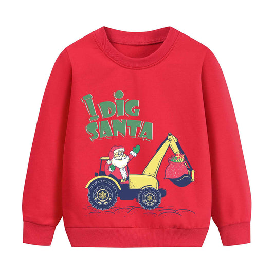 Boys' Sweatshirts Christmas Boy Christmas Long Sleeve Jumper Children's Christmas Clothing Christmas Long Shirt Dinosaur Santa 1-7 Years Size 92-122