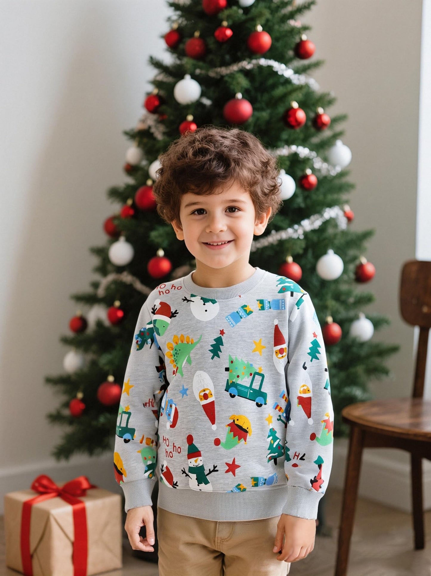 Boys' Pullover Sweatshirt Kids Casual Long Sleeve Tops Animal Aeroplane Winter Warm Striped Tops Age 2-7 Years