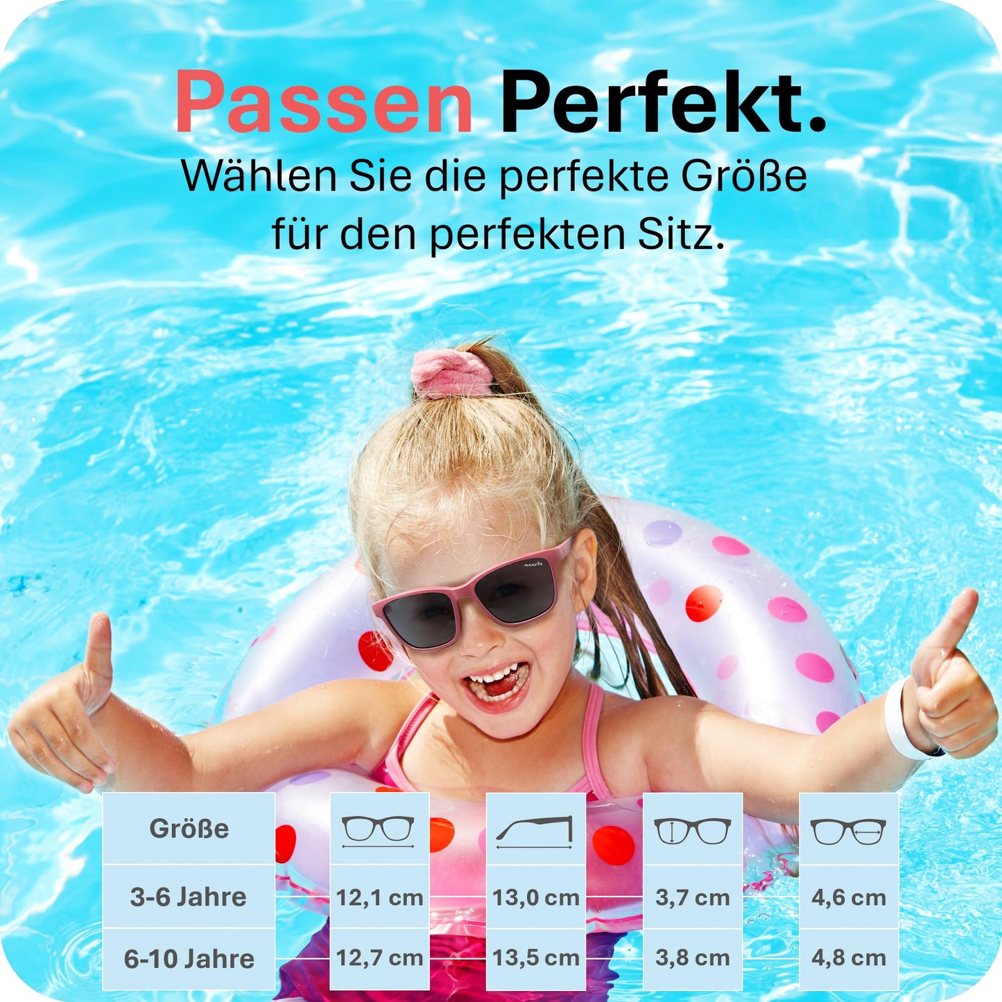 Mausito Sonnenbrille Kinder 3-6 Jahre & 6-10 Jahre | VERGLEICHSSIEGER Kindersonnenbrille 100% UV-Schutz | FLEXIBLE Bügel | Schadstofffreie Kindersonnenbrillen