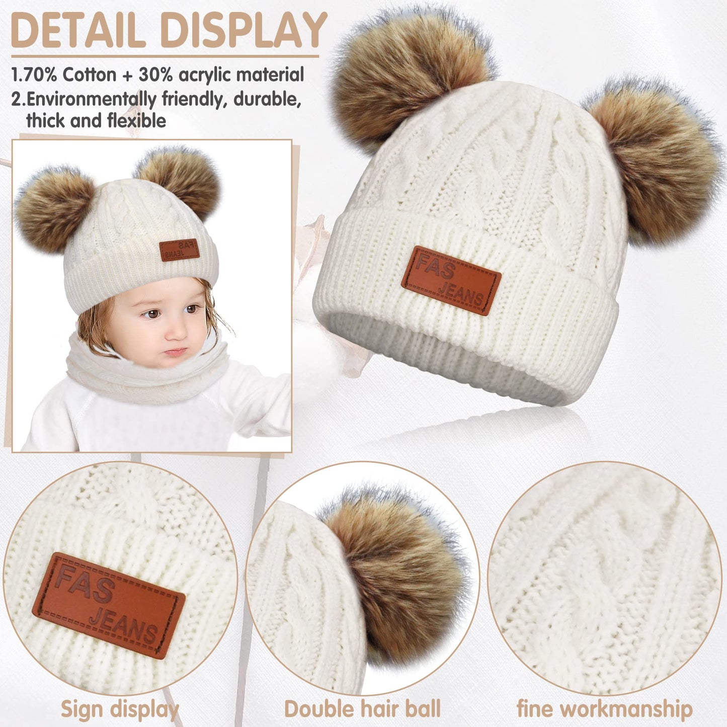 Kinder Wintermütze Schal Handschuhe Set - Strickmütze Beanie Hut für Mädchen Jungen 3-8 Jahre - Warme Winter Bekleidung