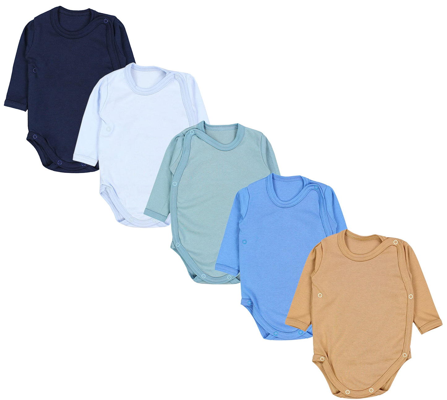 TupTam Baby Body Langarm – Wickelbody Langarm für Jungen & Mädchen, 5er Pack, 100% Baumwolle, OEKO-TEX