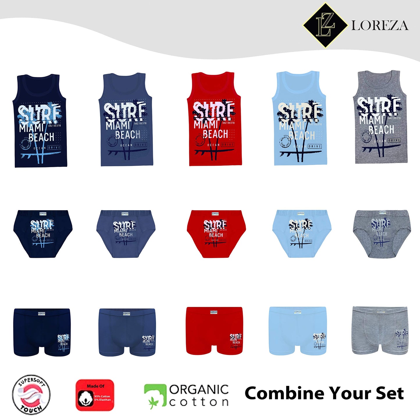 LOREZA ® 10 Pack Jungen Slips aus Baumwolle Unterhosen Größe 92-158