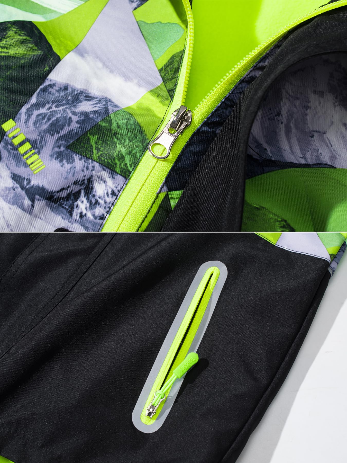 NATUST Boys' Lined Rain Jacket Wind and Waterproof Transition Jacket