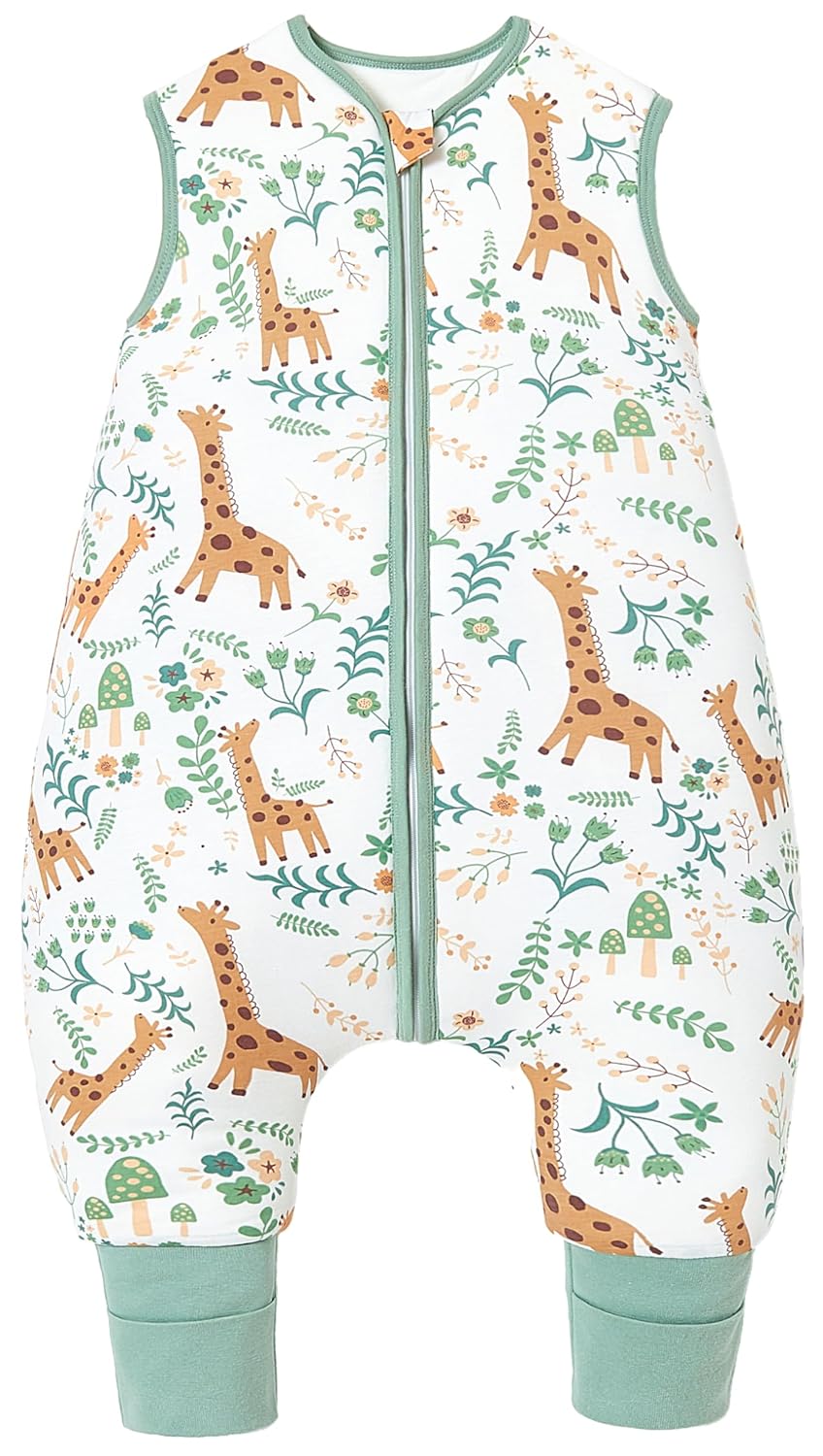 Chilsuessy Baby Sleeping Bag with Legs, 1.5 Tog, Sleeping Bag, 100% Cotton, All-Year Sleeping Bag with Feet, Baby Sleeping Bag, Children, 1.5 Tog/Zebra, 80 cm / Baby Height 85–95 cm