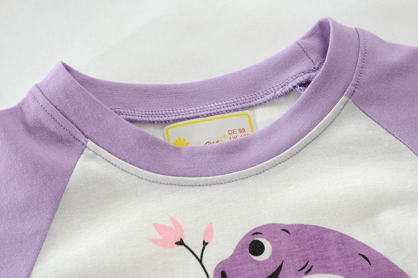 EULLA Kinder Mädchen Schlafanzüge Langarm Baumwolle Winter Pyjama Set Einhorn Prinzessin Dino Hase Eule Zweiteilig Nachtwäsche 1-10 Jahre 92 98 104 110 116 122 128 134 140