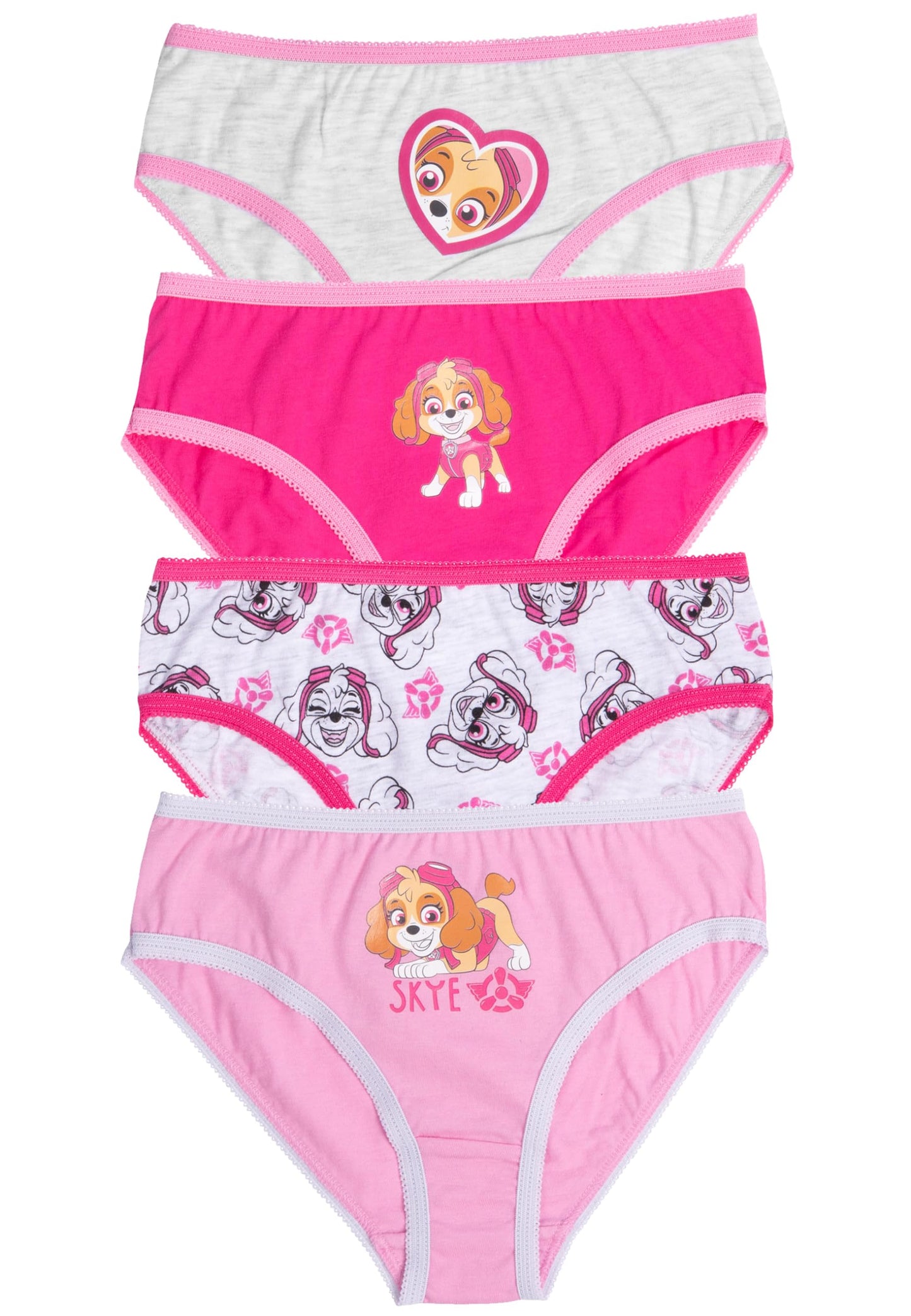 Paw Patrol - Girls' Underwear, Kids' Panties, Briefs, Pink (4-pack)