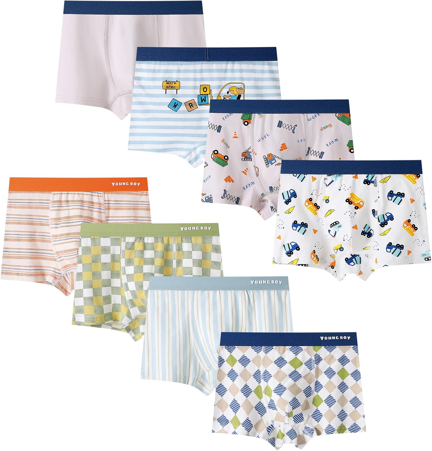 Anntry Kinder Weiche Baumwollene Unterwäschen Kleinkind 8 Pack Kleine Jungen Sortiert Boxer Shorts Slips 2-12 Jahre