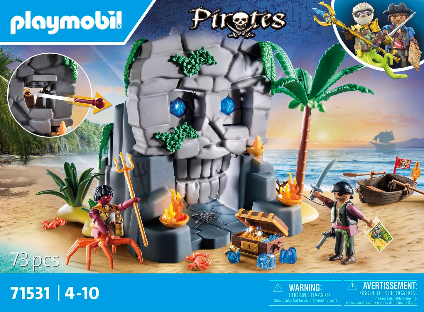 PLAYMOBIL | Pirates | Gefahr durch Riesenhai | Piratenspielzeug | Spielzeugfiguren | Spielzeug für Kinder ab 4 Jahren | 71793