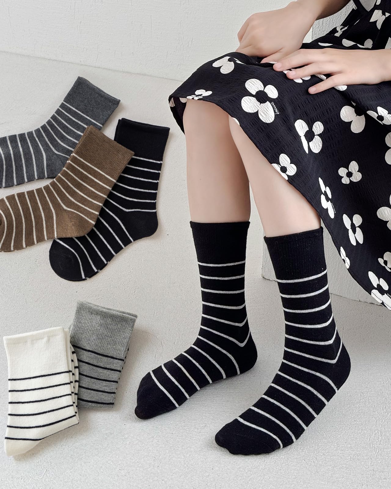 Kyopp 10 Paar Socken Kinder Mädchen und Jungen Klassisch Socken Lustig Cotton Socken Crew Socks Winter/Sommer
