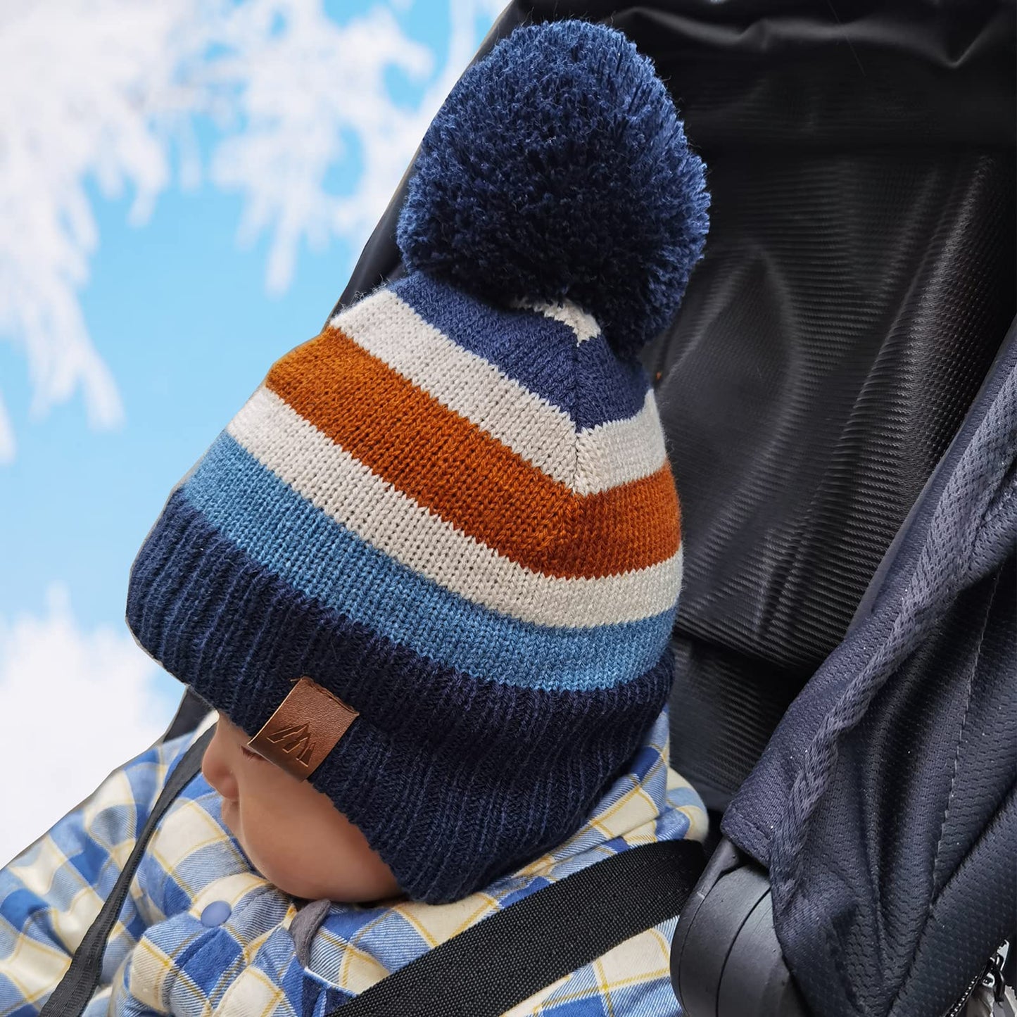 AHAHA Girls' Winter Hat, Earflap Beanie, Pompom Knitted Hats