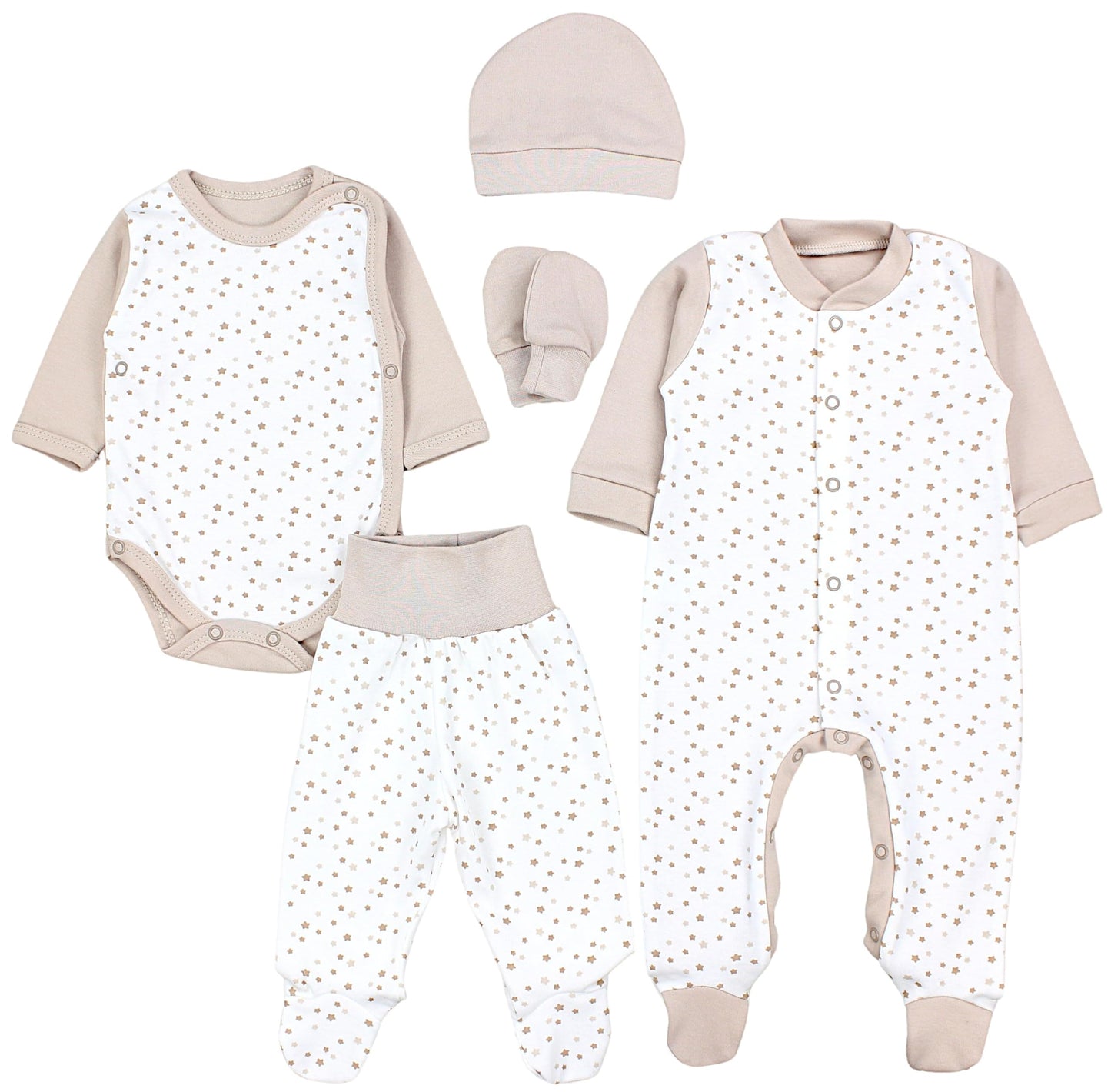TupTam Baby Kleidung Set Jungen Langarm Bekleidung Neugeborene Füßlingen Hose Body Strampler Mütze 5 tlg