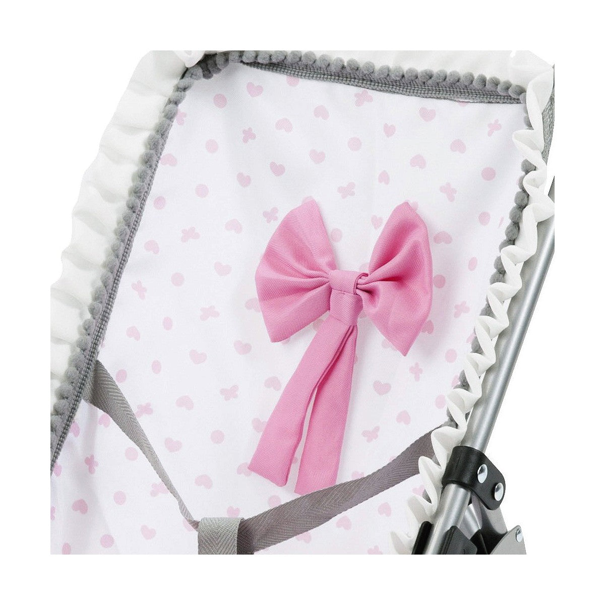 Puppensitz Reig Regenschirm Weiß Rosa Punkte - Meloni2