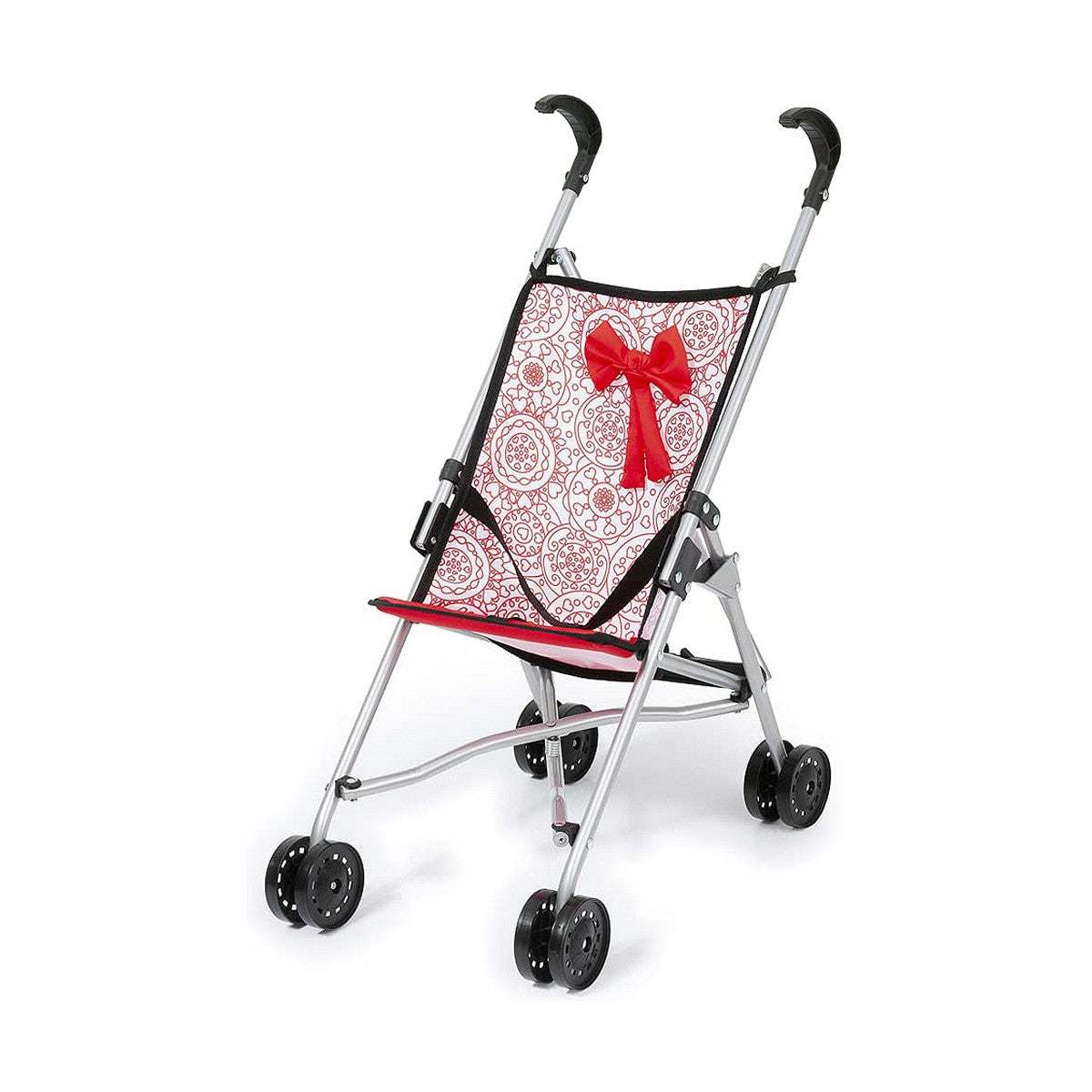 Puppenwägelchen Reig Regenschirm in Weiß und Rot mit stilvollem Design für kleine Prinzessinnen