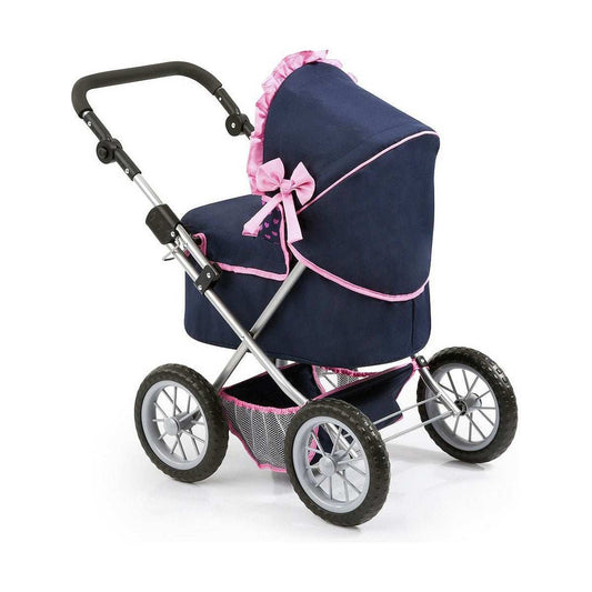 Puppenwägelchen Reig marineblau 45 cm Puppenwagen mit Stauraum und Kulturbeutel
