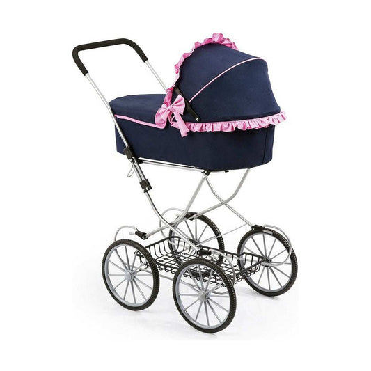 Puppenwägelchen Reig Dolls marineblau 64 cm mit Kulturbeutel für Kinder ab 3 Jahren