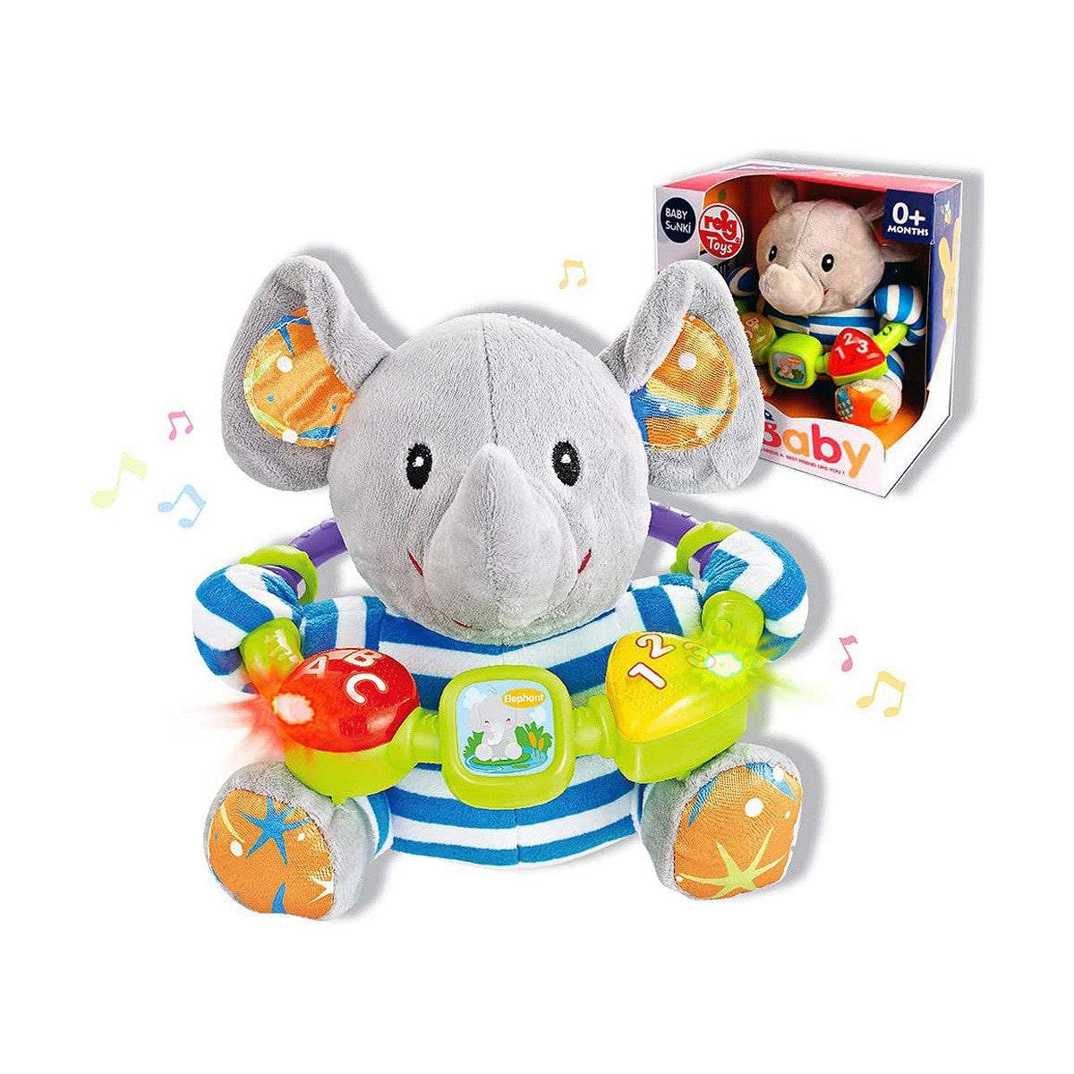 Plüschtier Reig Nashorn musikalisches Kuscheltier 20 cm aus weichem Stoff für Kinder