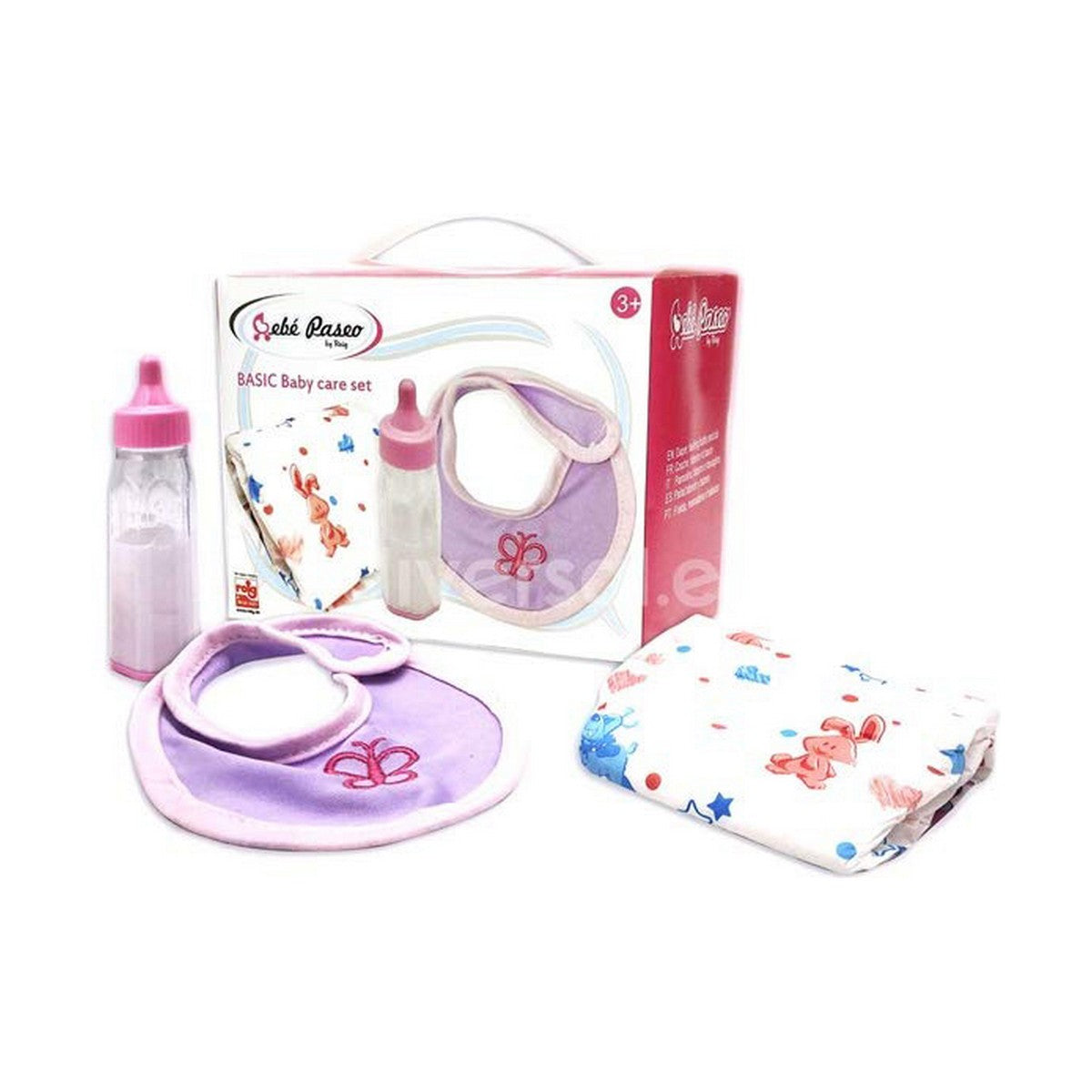 Zubehör für Puppen mit Latzhose, Baby-Flasche und Windel Spielset