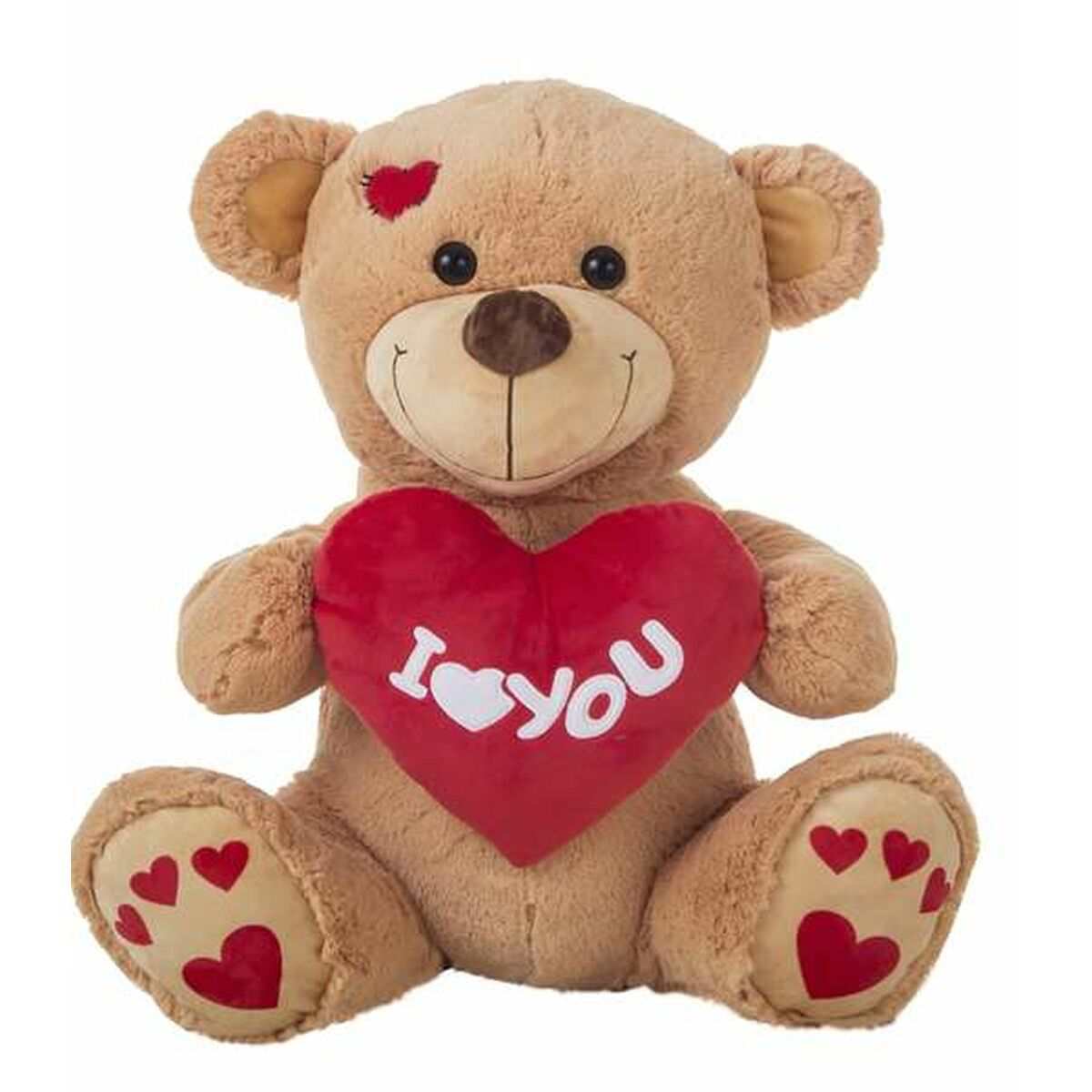 Plüschtier I Love You Bär 55 cm brauner Kuschelbär mit Schriftzug für Umarmungen und Geschenke
