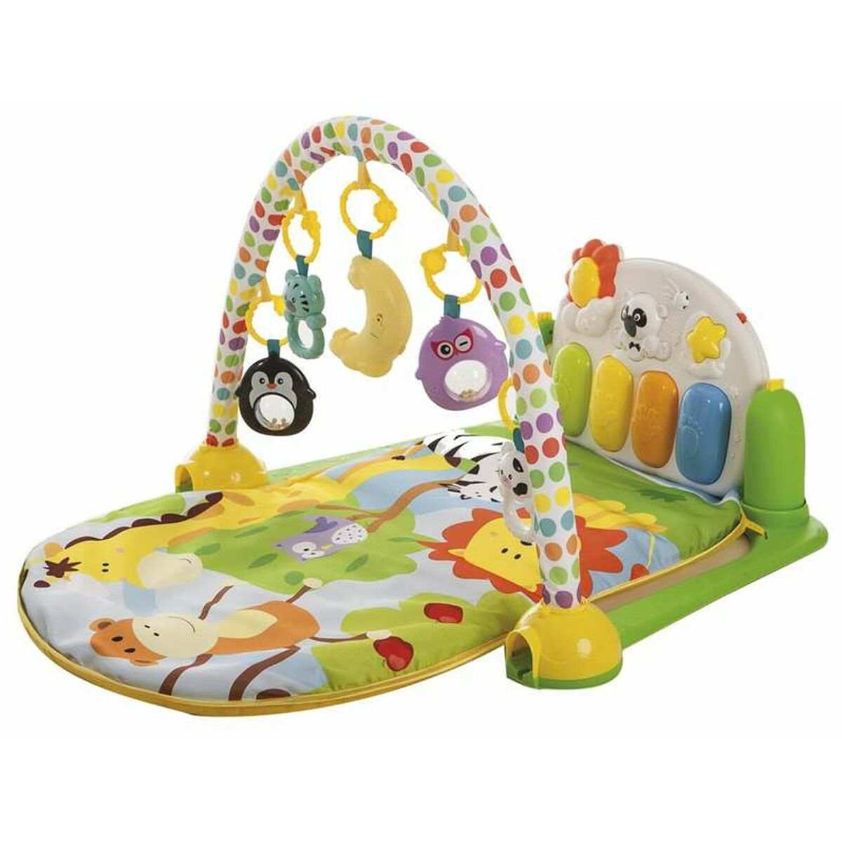 Bunte Aktivitätszentrum Decke mit interaktivem Klavier für Babys, 96x65x48 cm