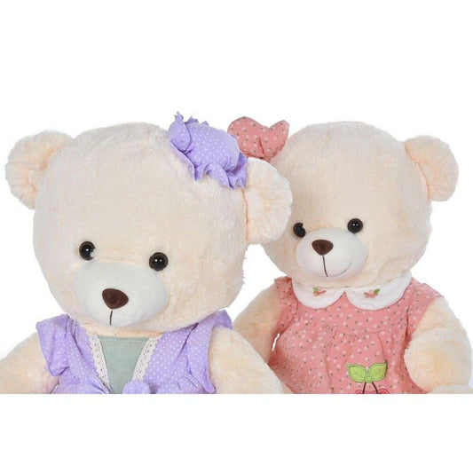 Plüschbär DKD Home Decor Kuscheltier Beige Rosa Lila 42x20x50 cm Kinderzimmer Set 2 Stück