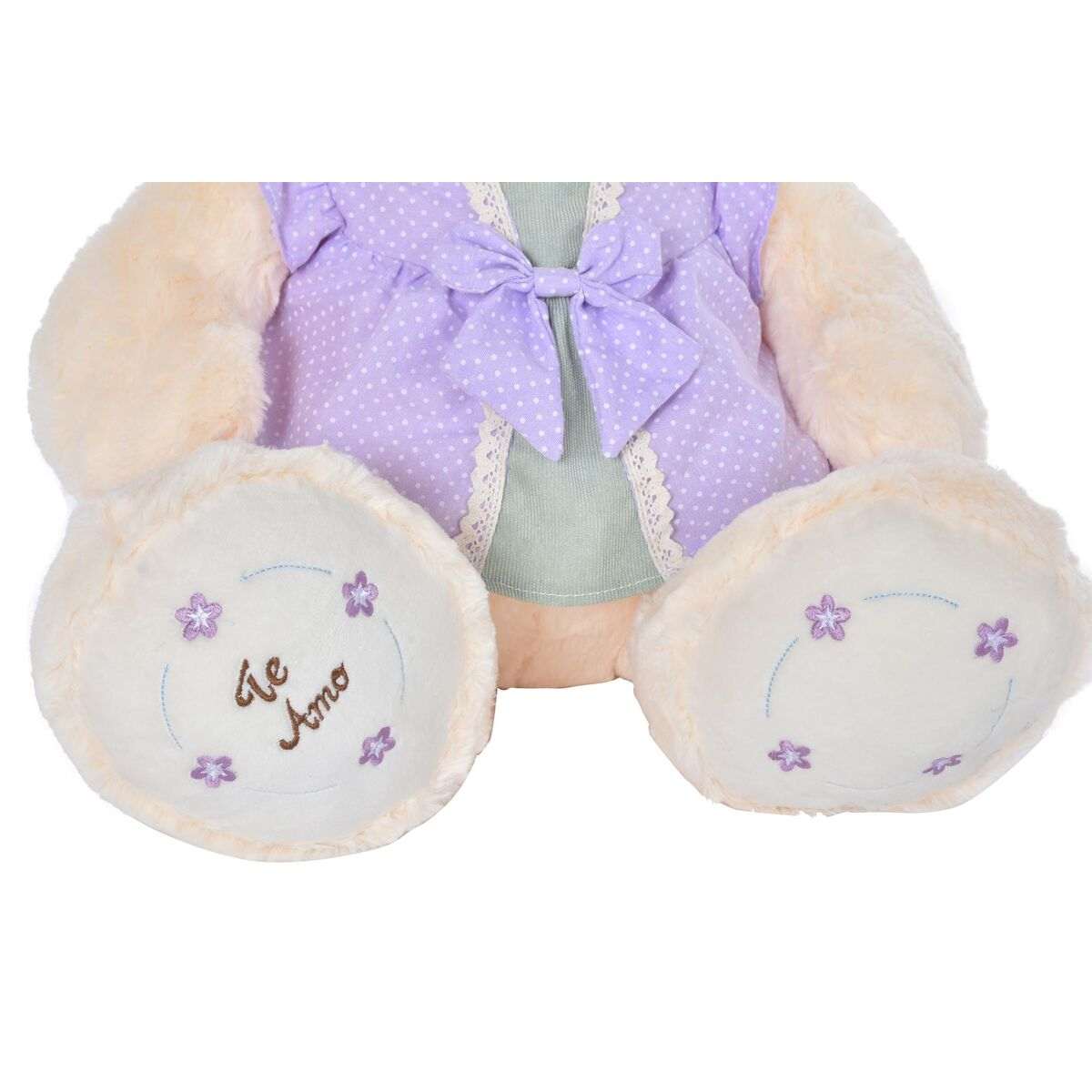 Plüschbär DKD Home Decor Kuscheltier beige rosa lila für Kinder 42x20x50 cm 2 Stück