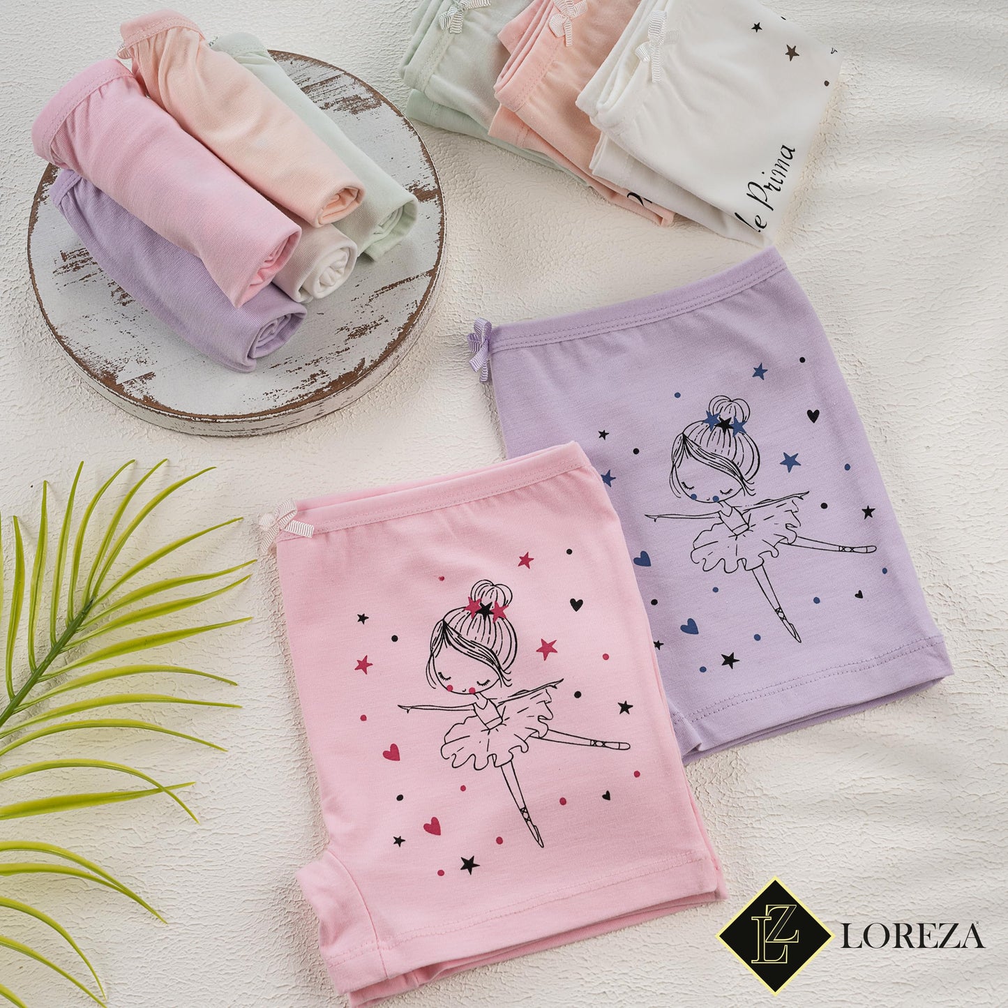 LOREZA ® 10er Pack Mädchen Pantys Boxershorts Unterwäsche aus Baumwolle - Gr. 92-170