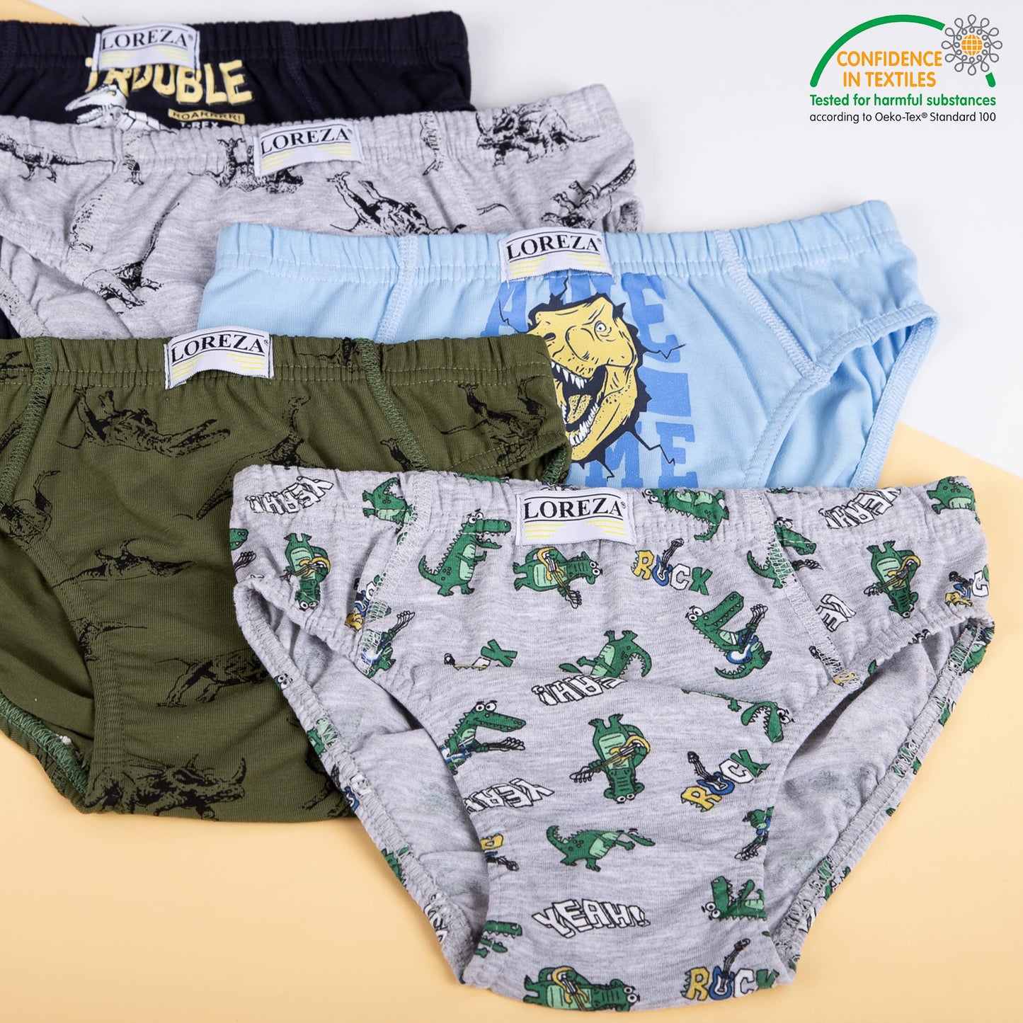 LOREZA ® 10 Pack Jungen Slips aus Baumwolle Unterhosen Größe 92-158