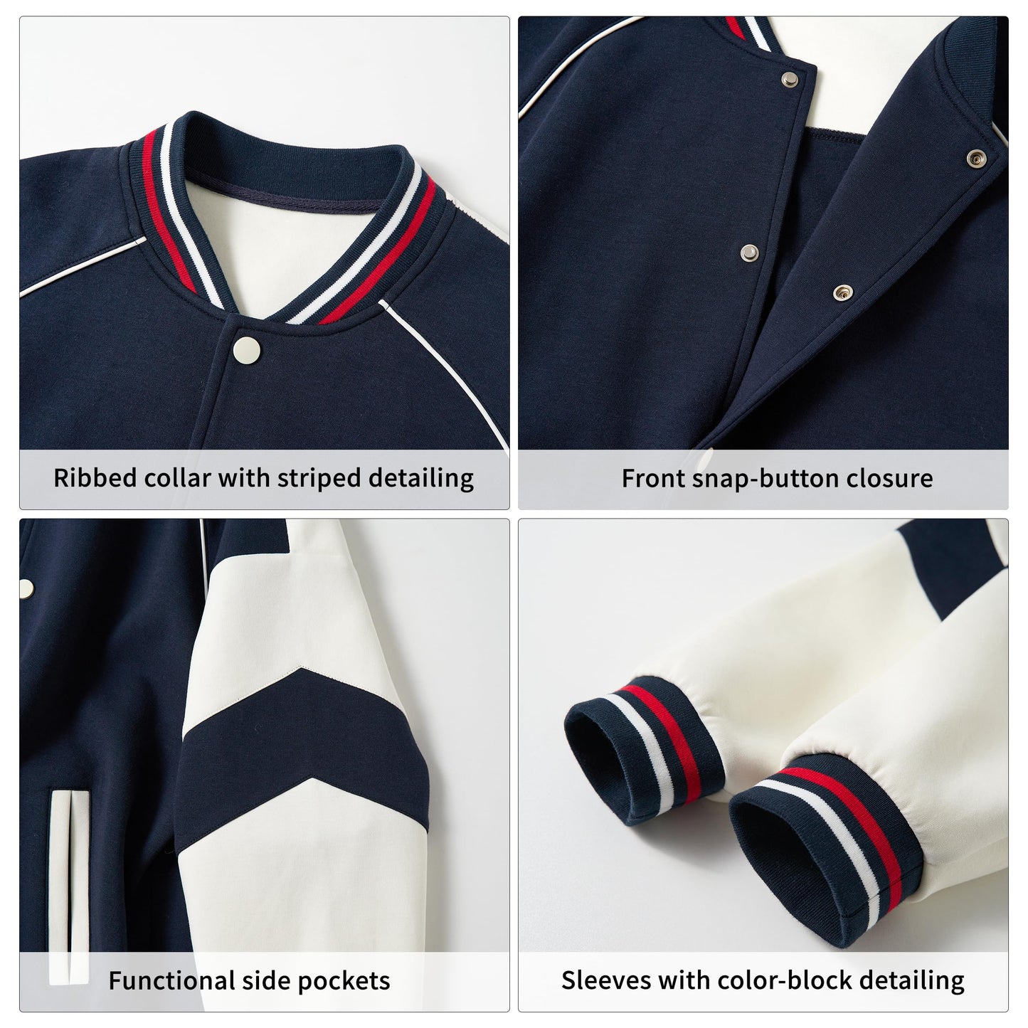 Rolanko Girls Baseball Jacket Boys Varsity Style Sweat Jacket with Pockets for School Bomber Coat for Children