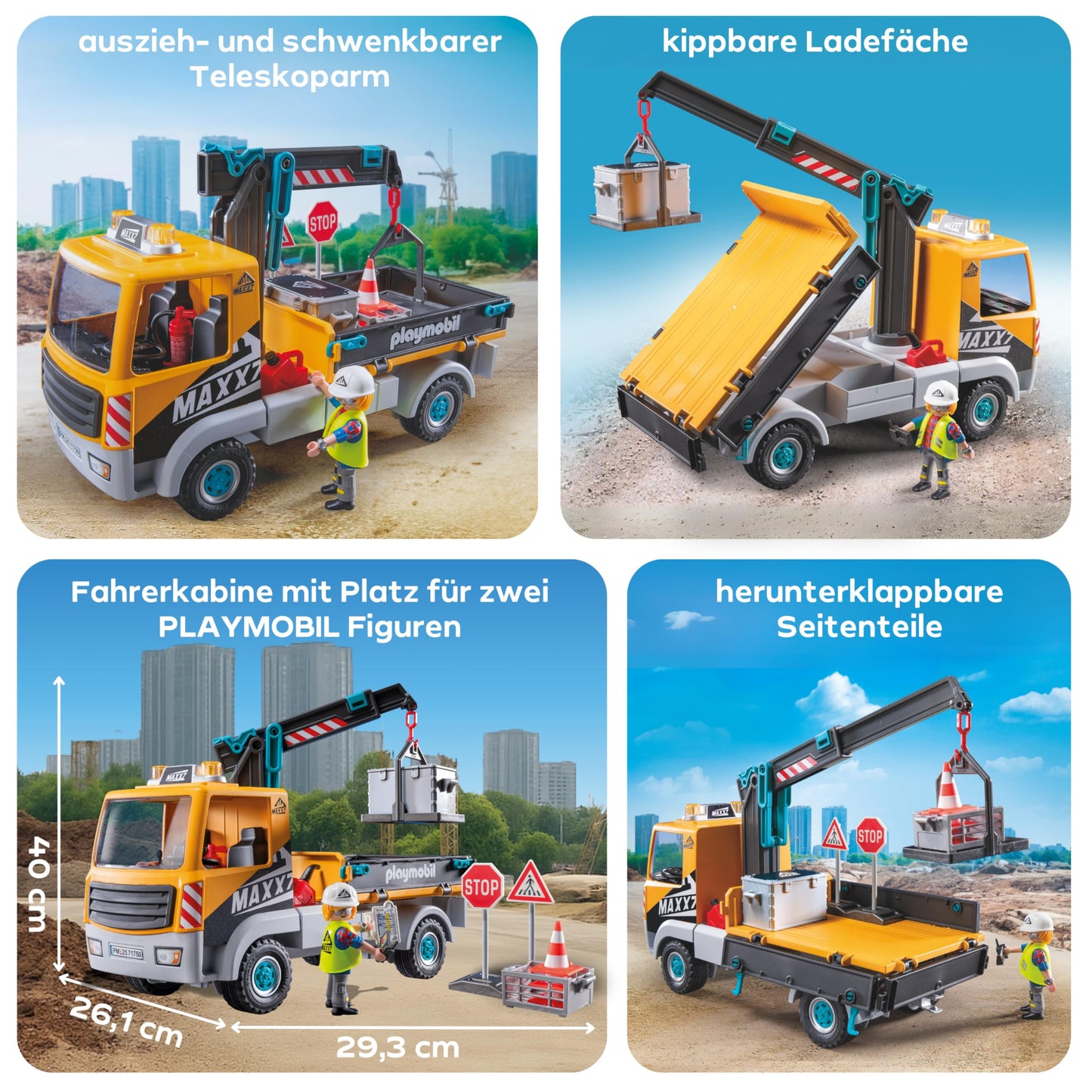 PLAYMOBIL Road Construction Site Toy Child Construction Site Play Set Toy for Children from 4 Years 71751