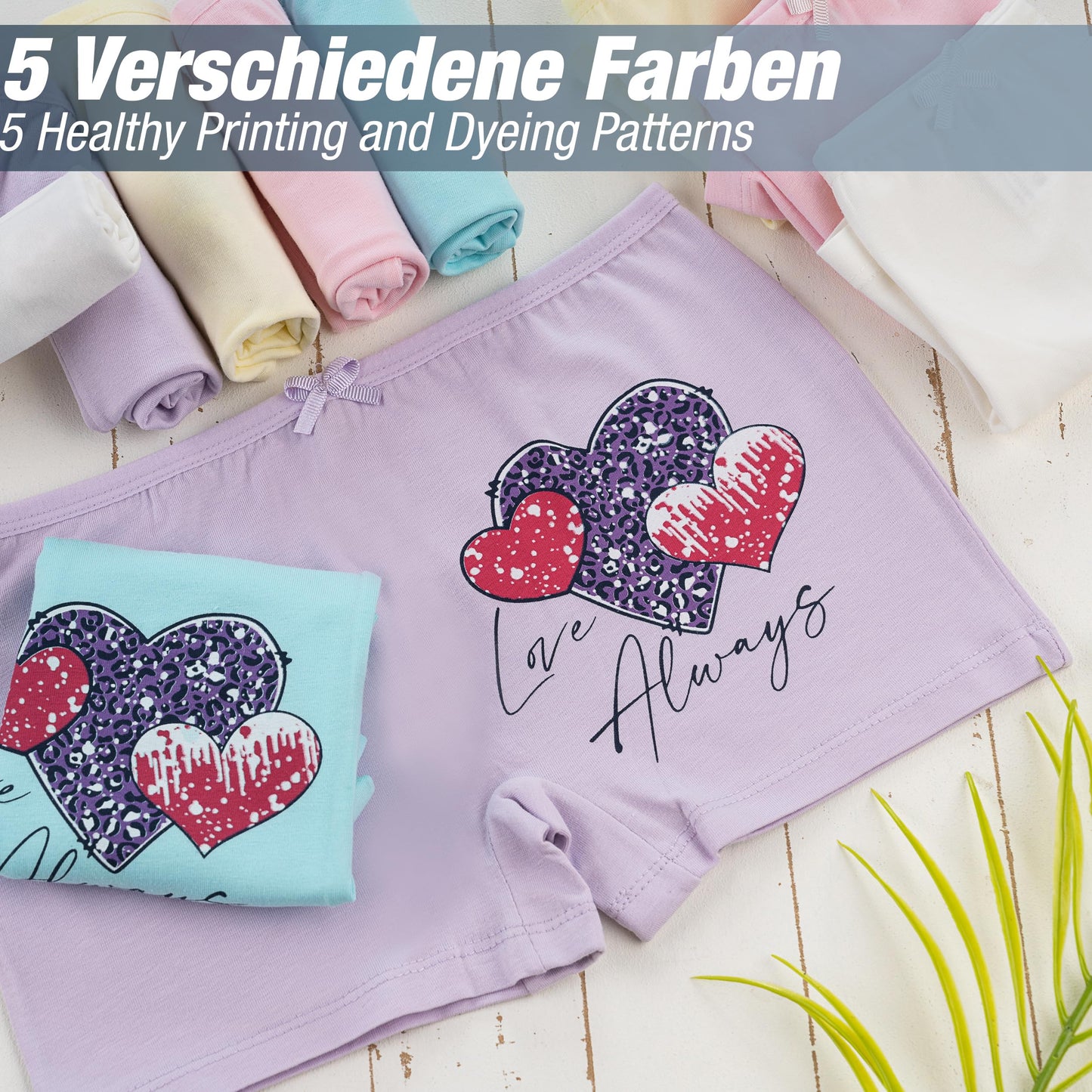 LOREZA ® 10er Pack Mädchen Pantys Boxershorts Unterwäsche aus Baumwolle - Gr. 92-170