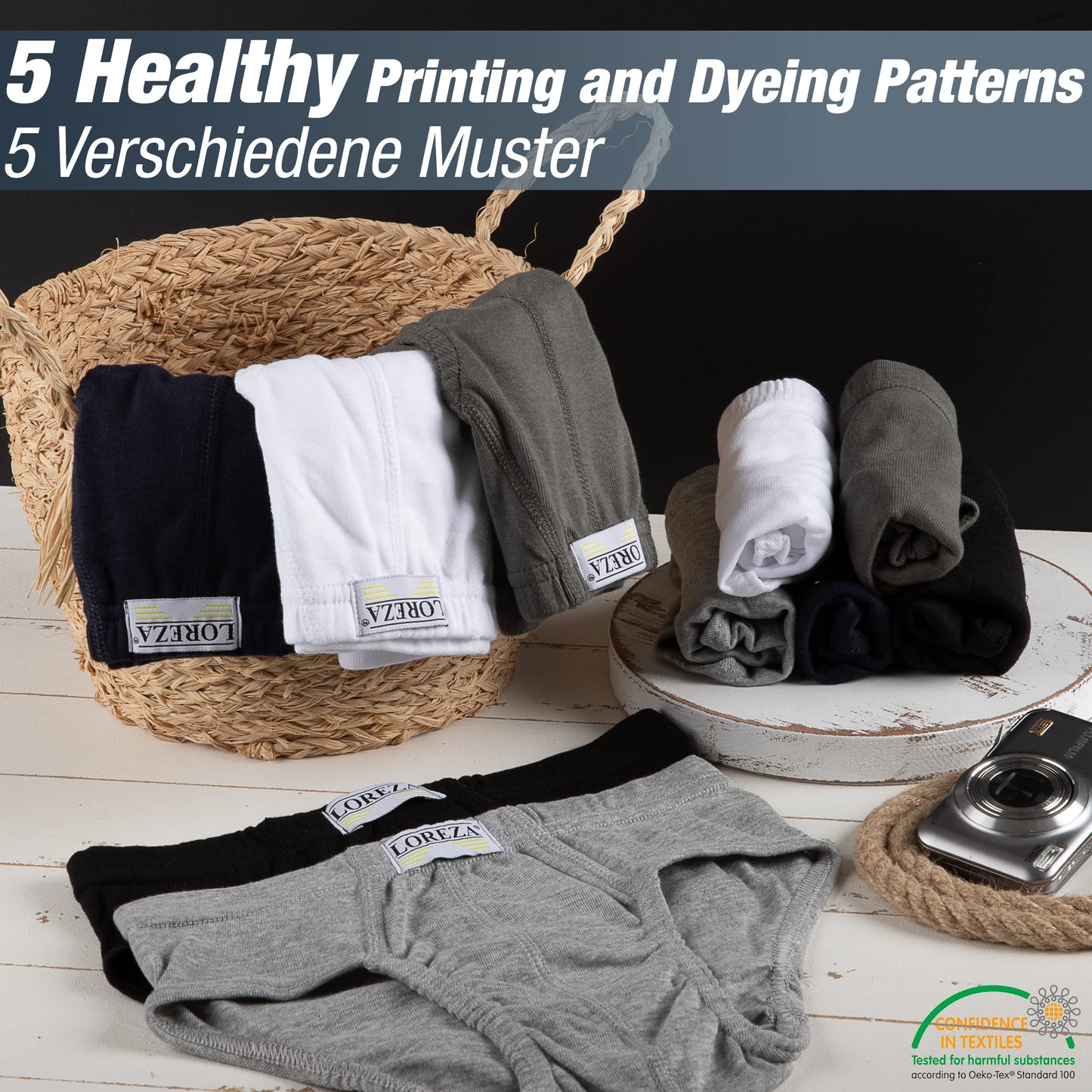 LOREZA ® 10 Jungen Slips aus 100% Baumwolle Unterhosen Unterwäsche 92-170
