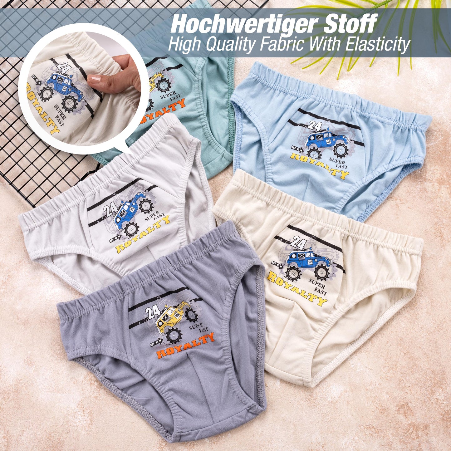 LOREZA ® 5/10 Jungen Slips aus Baumwolle Unterhosen Unterwäsche 92-158