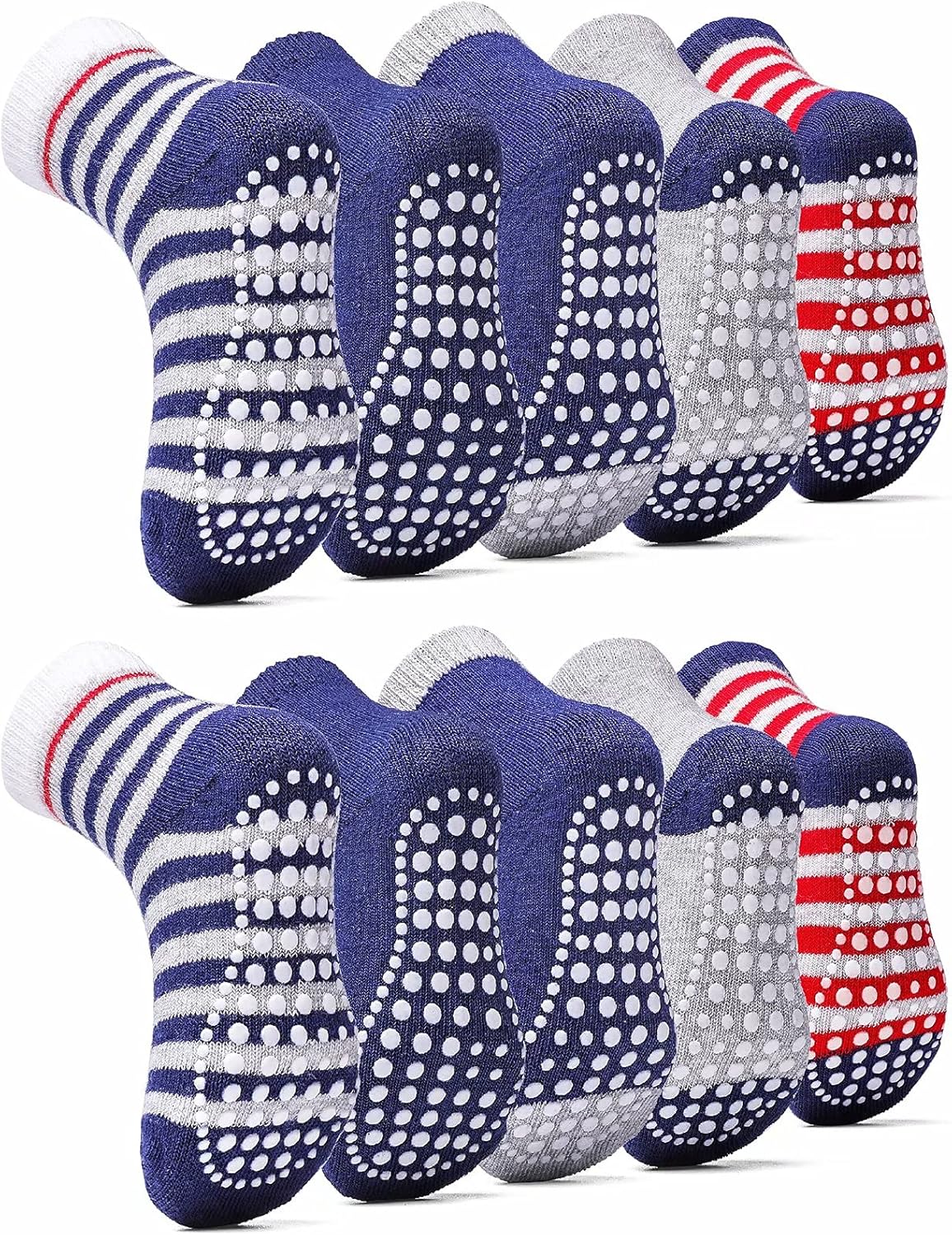KOWAYI Stoppersocken Kinder 5/10 Paar ABS Rutschsocken Kinder Jungen, Mädchen, Baby Antirutschsocken 1-7 Jahre Grip Socken