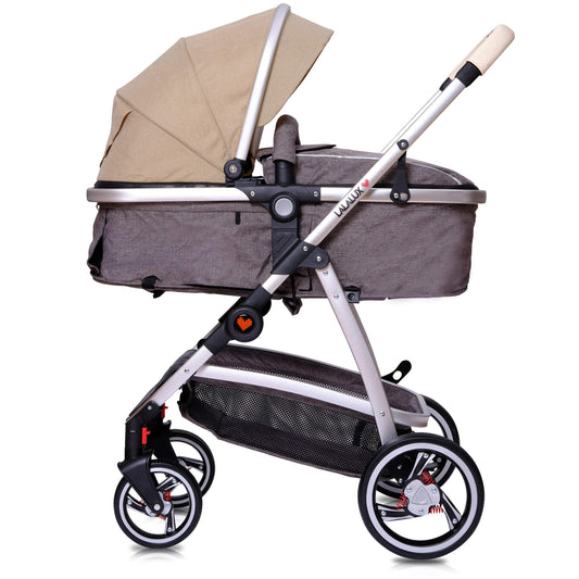 Lalalux Babyboomer leichter Kombikinderwagen Komplettset, Multifunktions-Kinderwagen, klappbar, sportlich, universell, doppelte Federung, inkl. Tasche, Regenschutz u.v.m. Für Kinder bis 36 Monate - Meloni2
