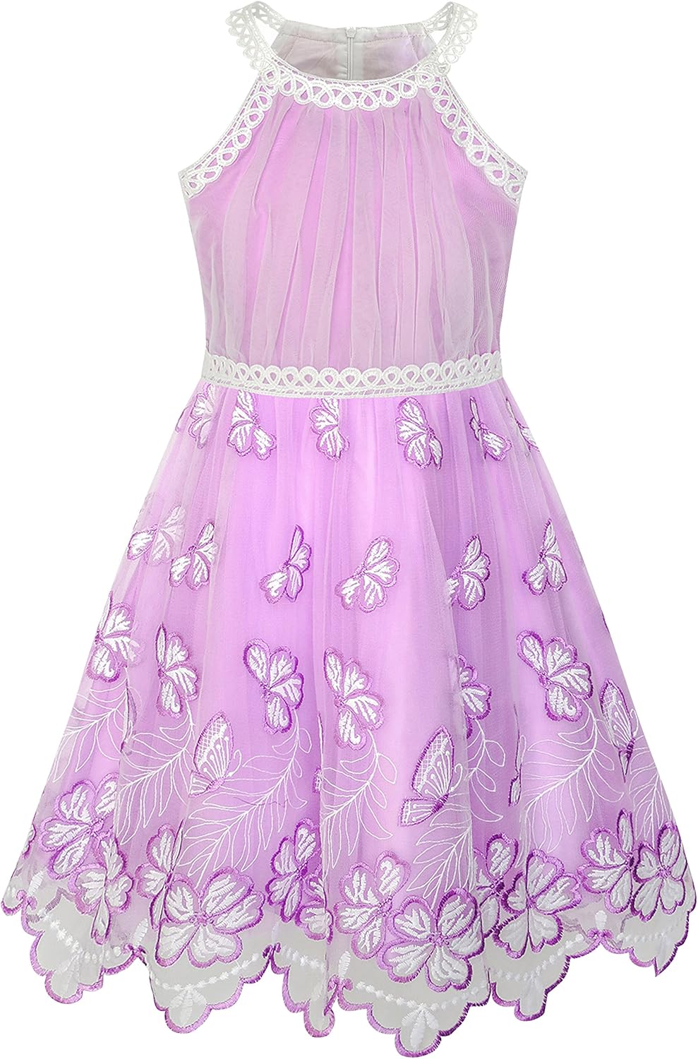 Sunny Fashion Mädchen Kleid Türkis Schmetterling Gestickt Halfter Kleid Party Gr. 104-146