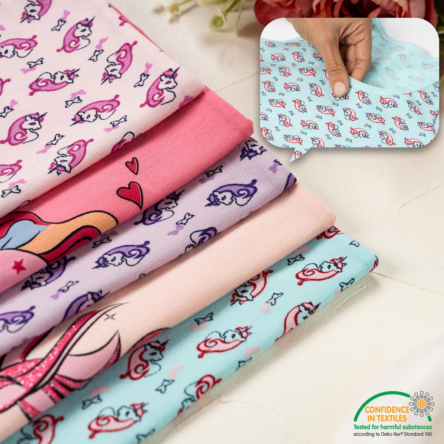 LOREZA ® 5 girls' cotton undershirts tank tops - sizes 92-170