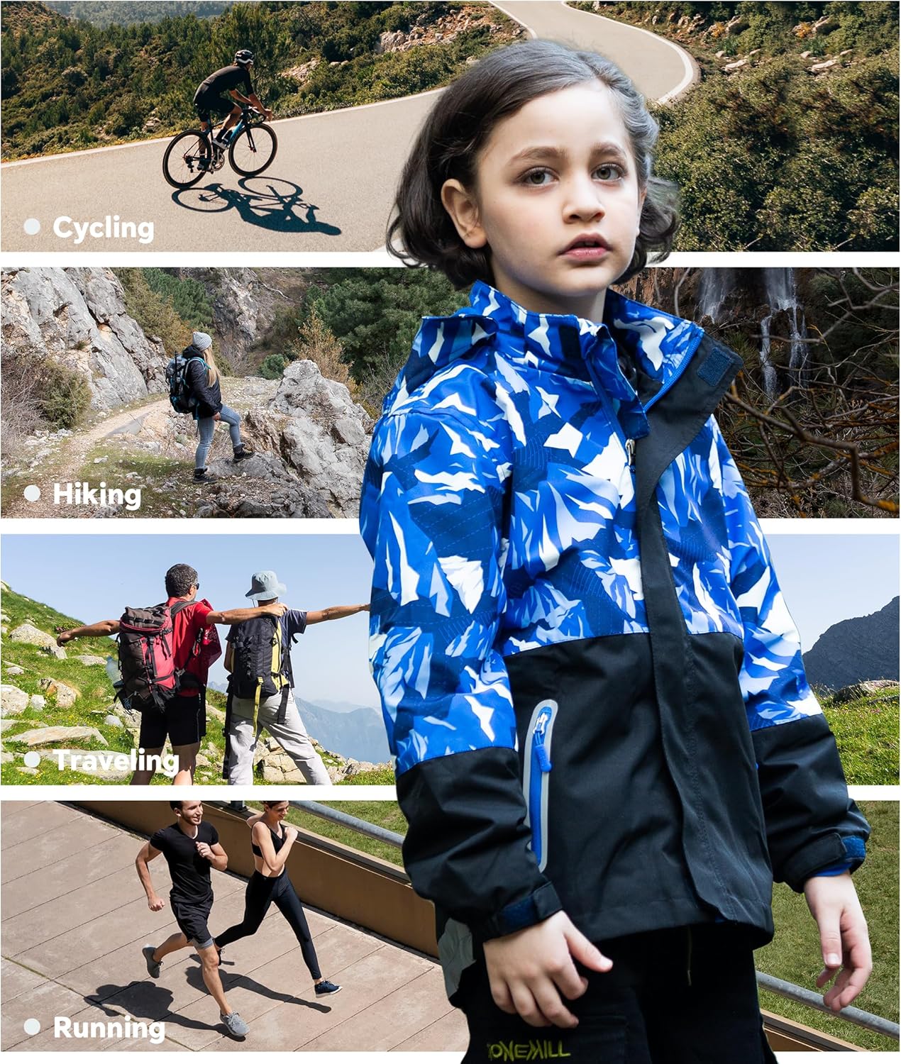 LAUSONS Children's Lined Jacket, Boys' Transition Jackets for Boys, Softshell Jackets with Camouflage Pattern