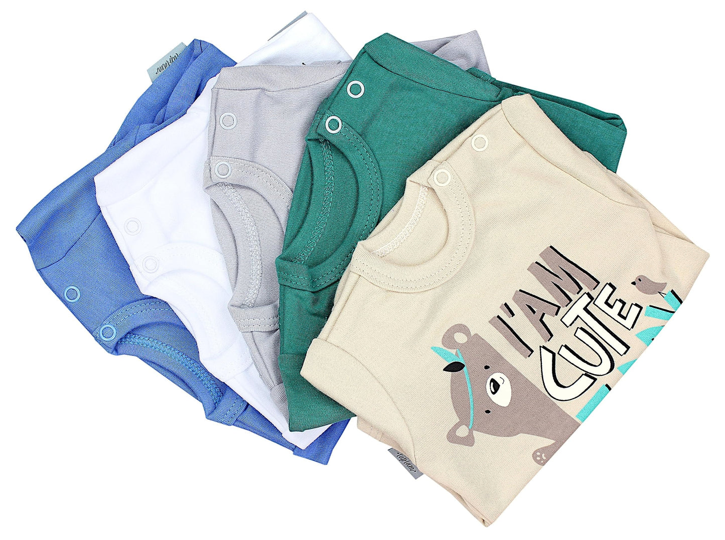 TupTam Baby Body Kurzarm im 5er Pack – Bedruckter Body Baby aus Baumwolle für Jungen und Mädchen