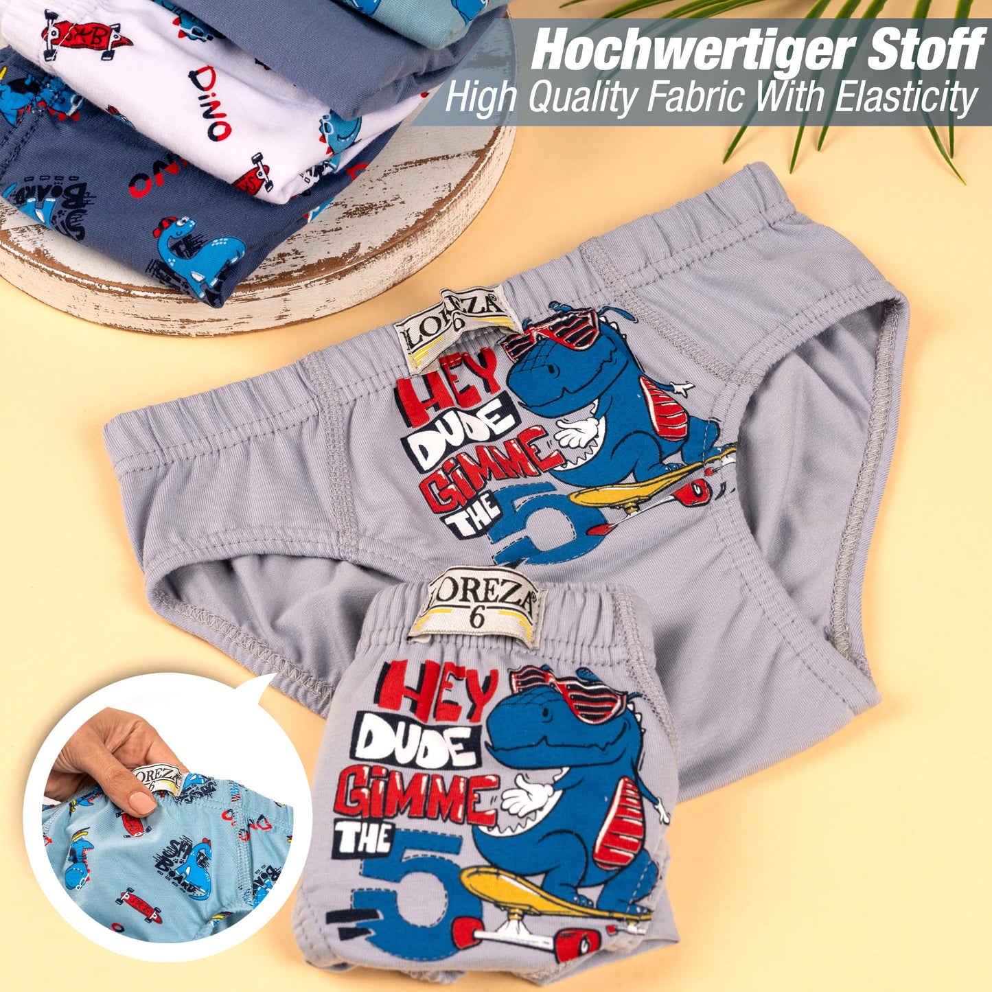 LOREZA ® 10 Pack Jungen Slips aus Baumwolle Unterhosen Größe 92-158