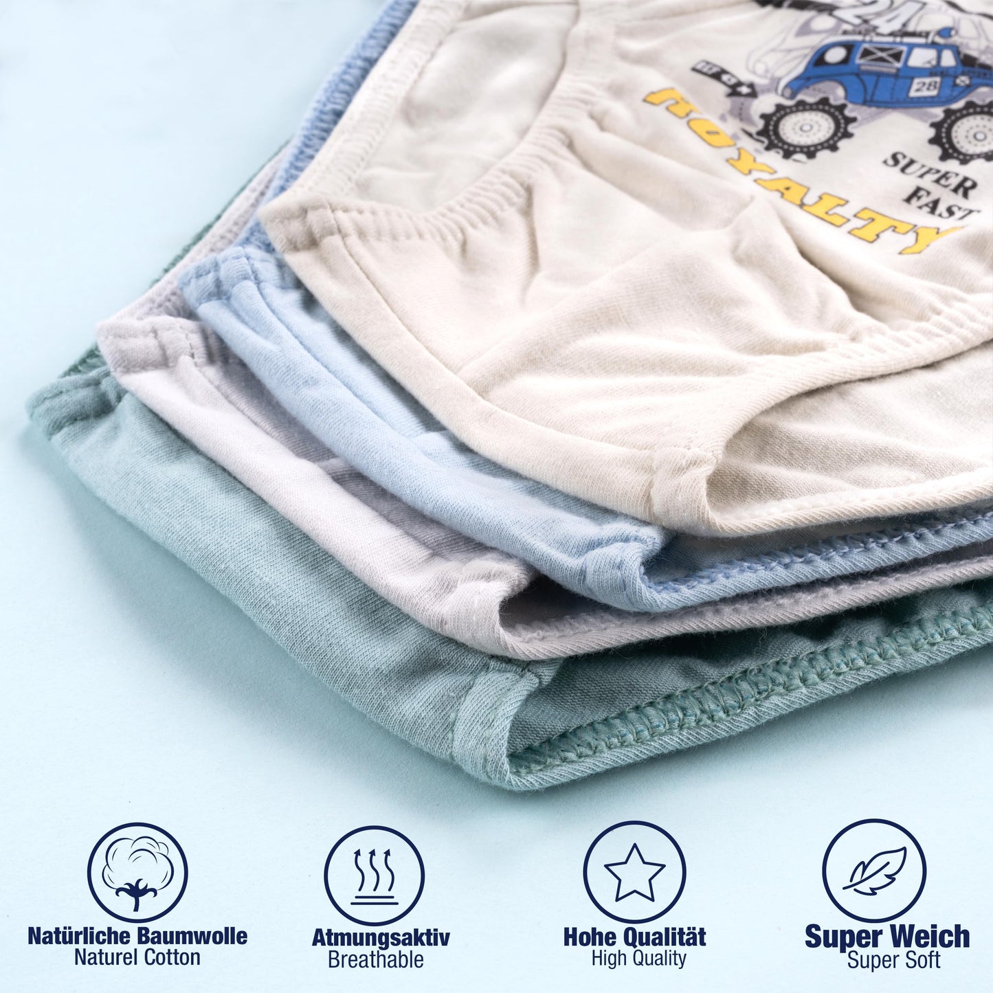 LOREZA ® 5/10 Jungen Slips aus Baumwolle Unterhosen Unterwäsche 92-158