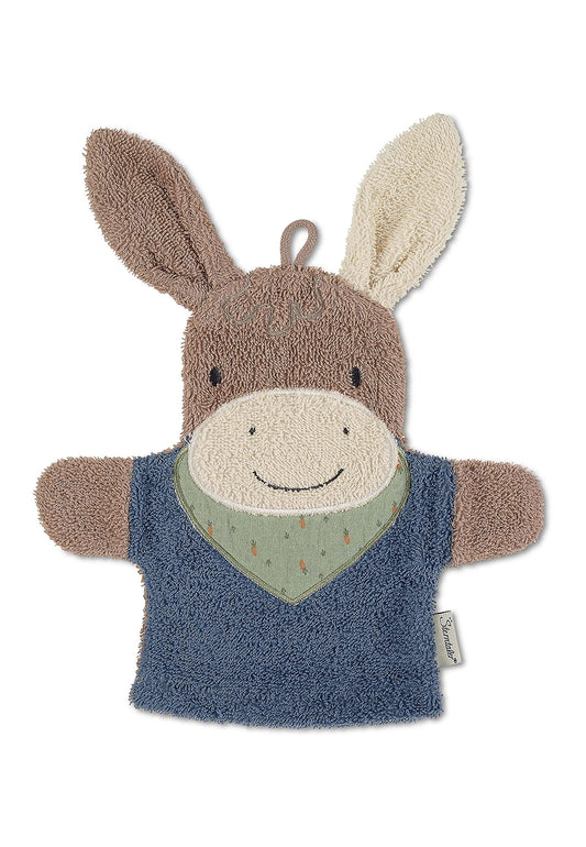 Sterntaler Spiel-Waschhandschuh Bär Ben, Größe: 22 x 24 cm, Mittelgrün