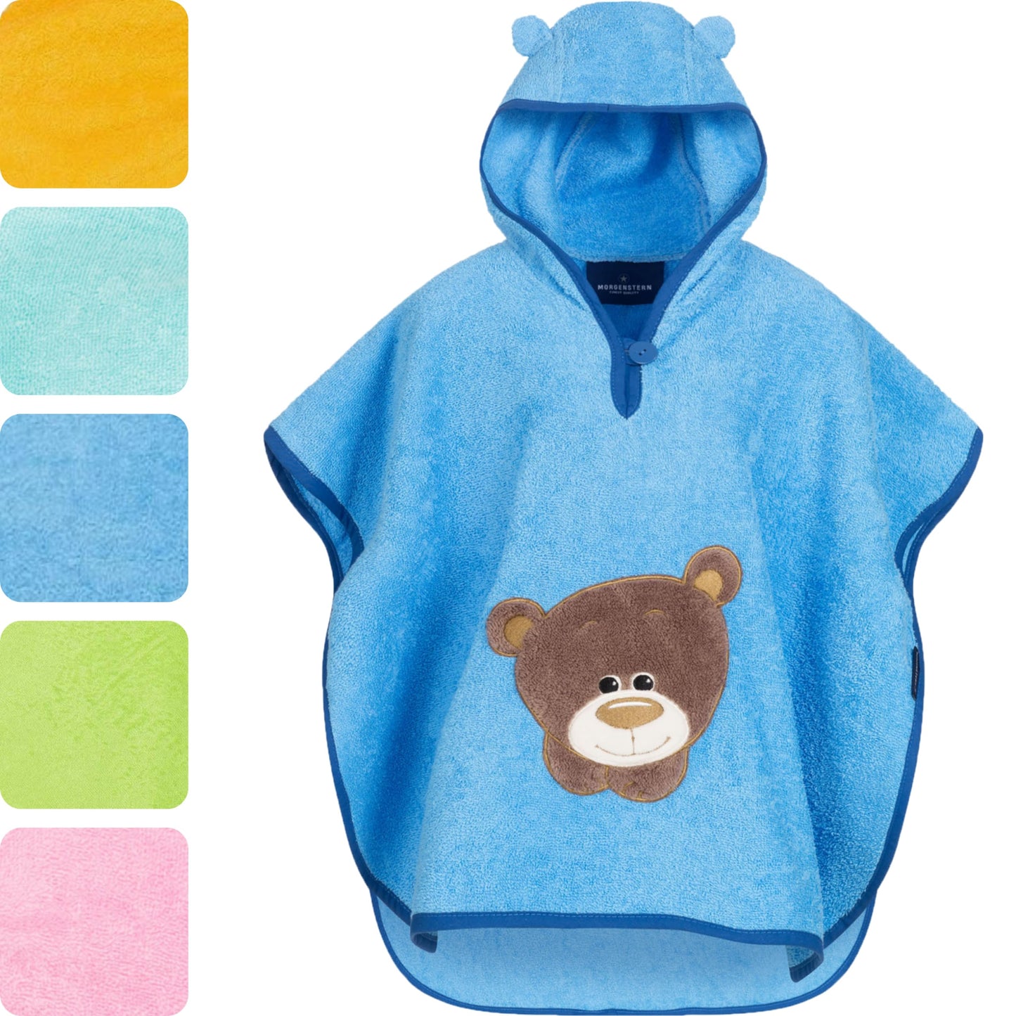Morgenstern Bath Poncho Children's Baby Girls Boys 100% Cotton Oeko-Tex Baby Bath Towel Hooded Towel Bathrobe Terry Cloth