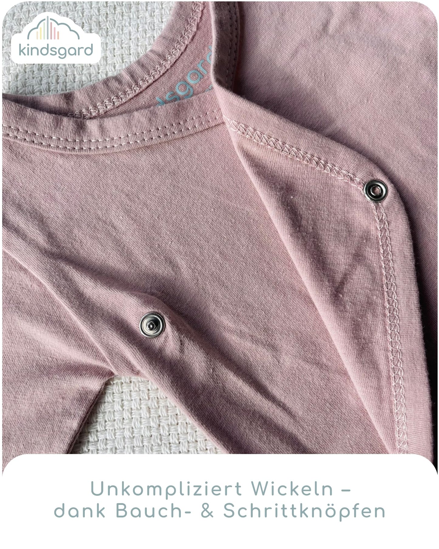 Kindsgard Baby Long-Sleeved Wrap Bodysuit Trunder - Soft and High-Quality 100% Organic Cotton