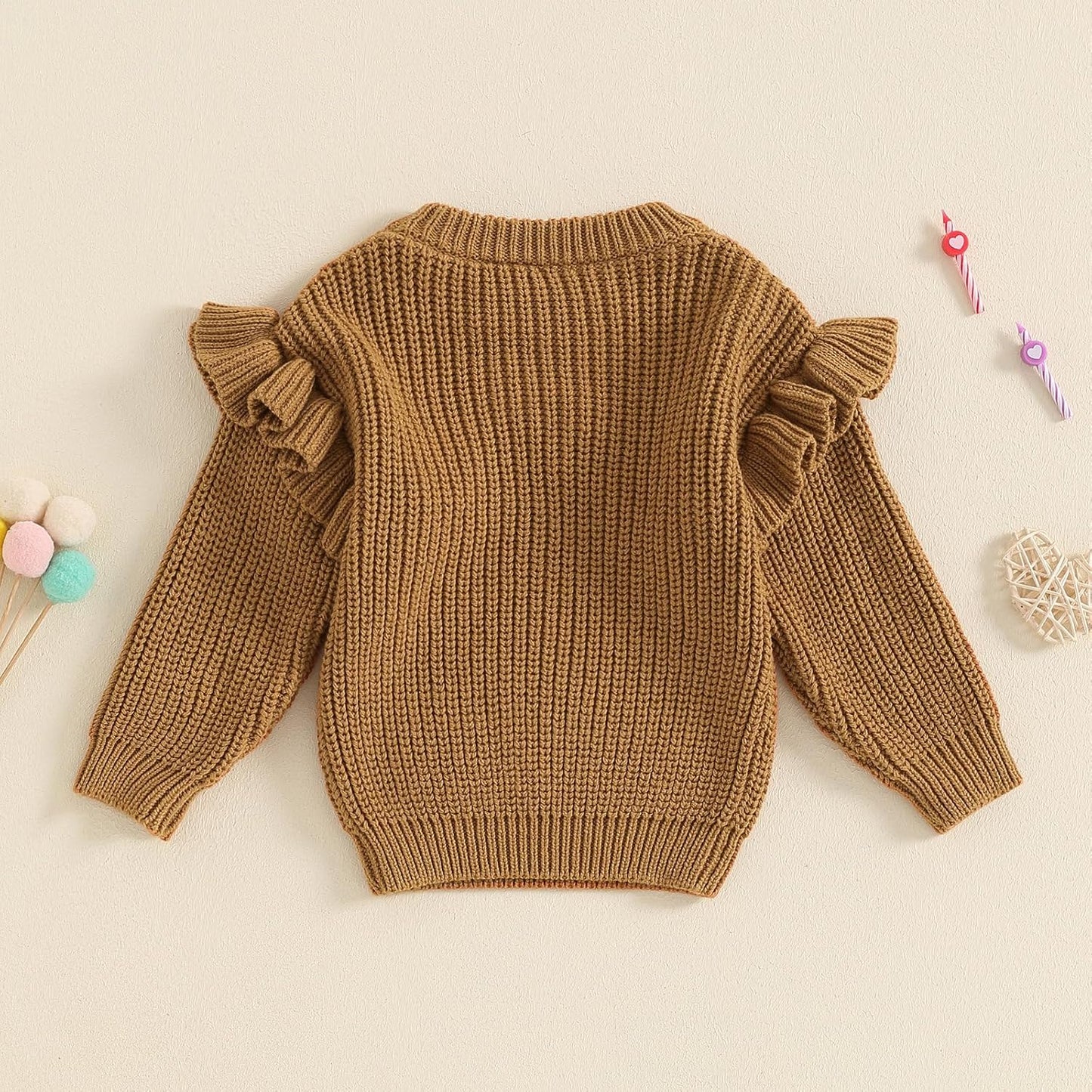 L&ieserram Baby Mädchen Jungen 1. Geburtstag Gestrickt Pullover Jumper Langarm Strickpullover Pulli Kleinkinder Kleidung Outfit Knitted Sweater 1 Jahr