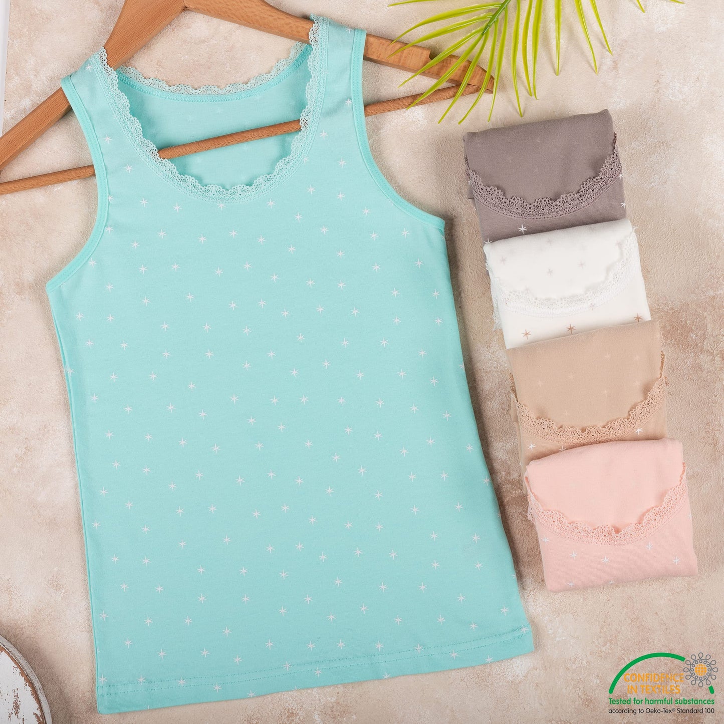 LOREZA ® 5 girls' cotton undershirts tank tops - sizes 92-170
