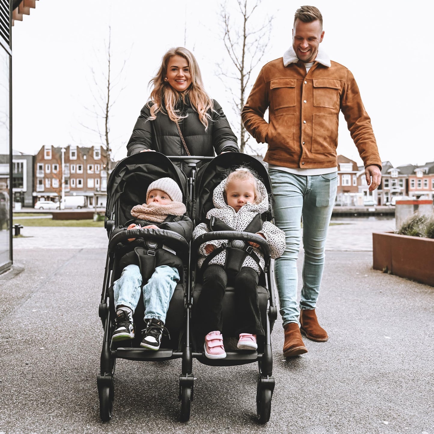 Deryan XP X2 Kinderwagen Buggy 2 in 1 - Buggy klein zusammenklappbar - Geburt bis 4 Jahre - Baby Wagen pro Sitz belastbar bis 22kg - Kinderbuggy klappbar - KOMPAKT & FALTBAR - Grau