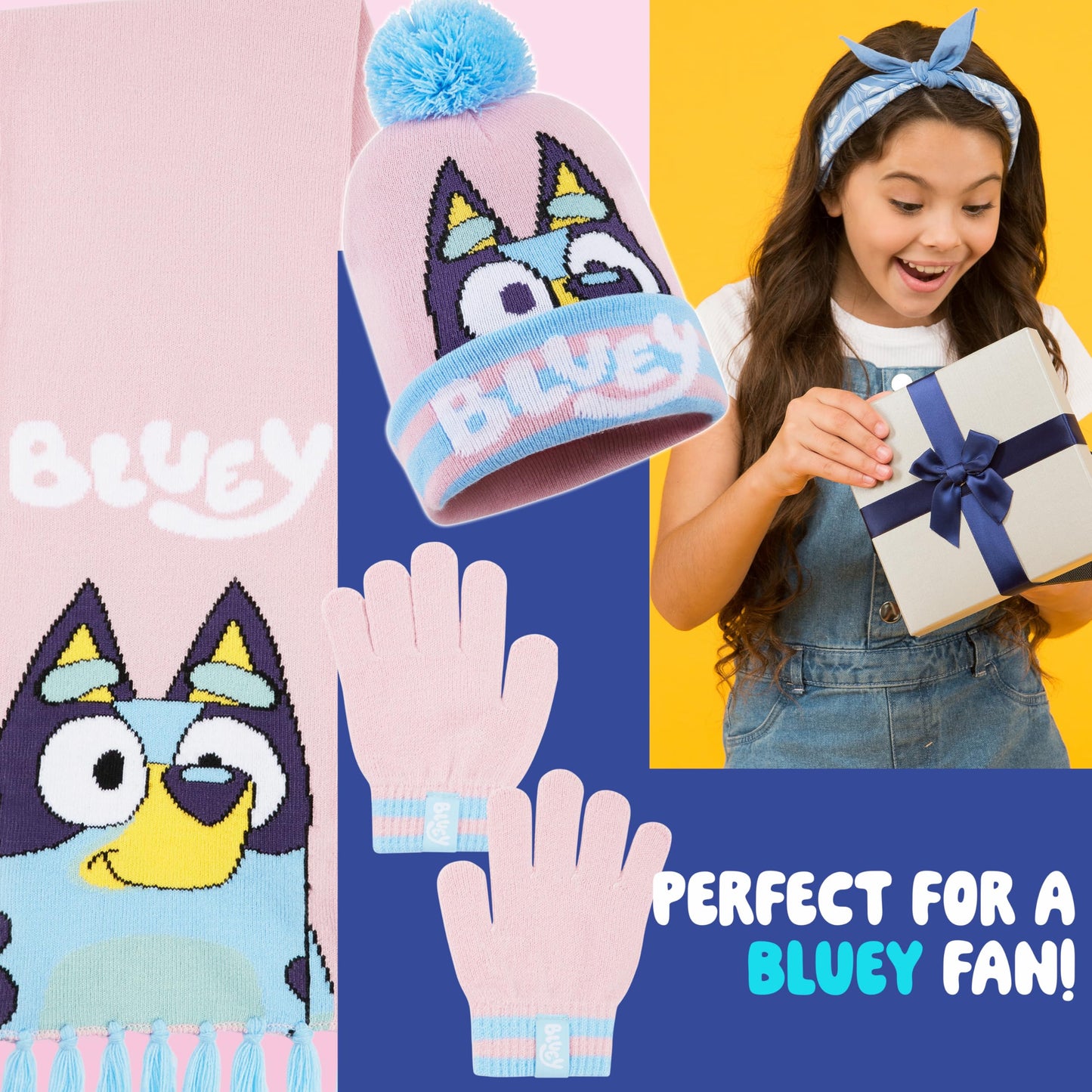 BlueY Girls' Winter Hat, Scarf and Glove Set - Children's Gifts