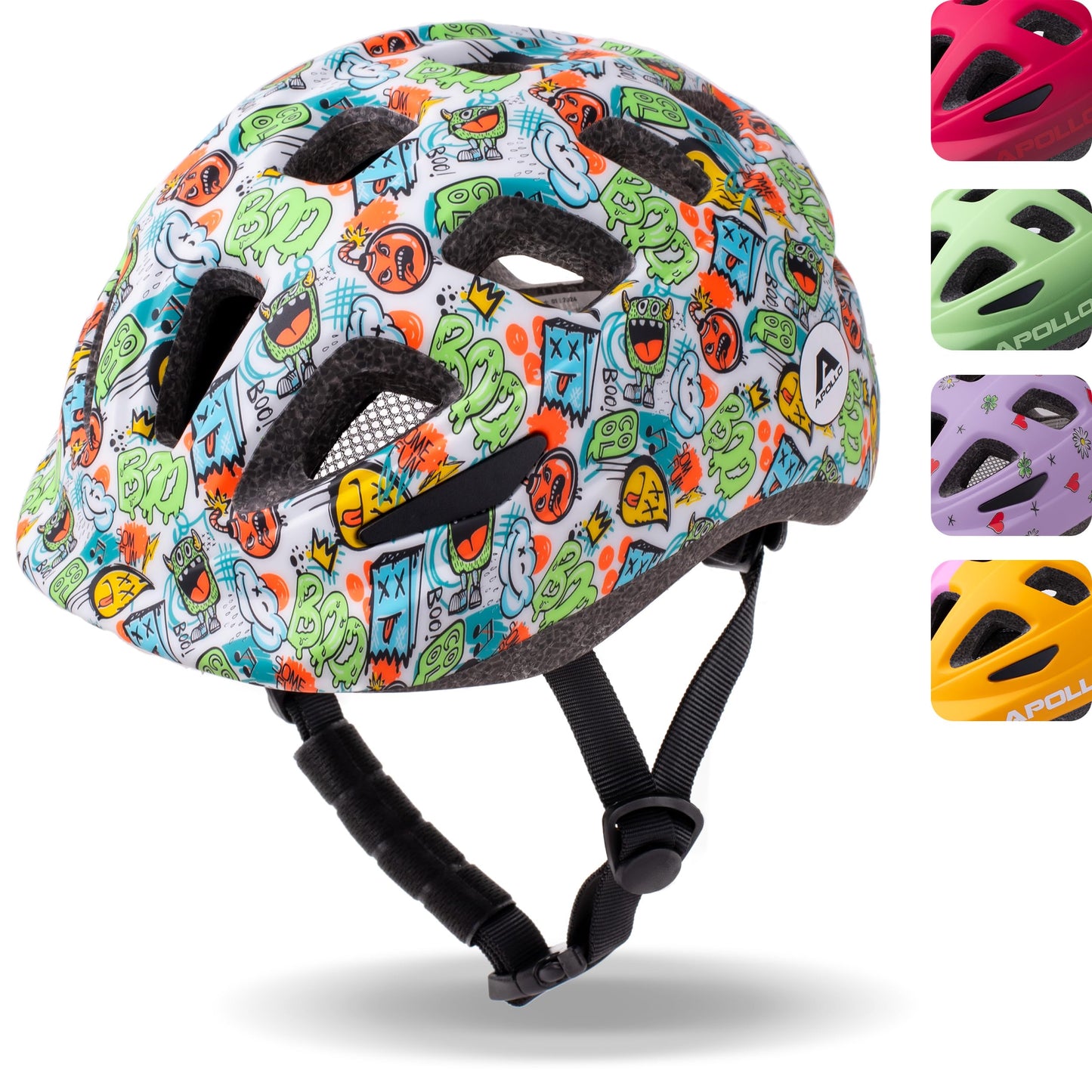 Apollo Kinder Fahrradhelm, Helm für Kinder & Jugendliche, Multisport Helm, Fahrradhelm Mädchen, Fahrradhelm Jungen, Kinderhelm ab 3 Jahre, Verstellbarer Kinder-Helm, ab Größe 48, für Fahrrad & Roller